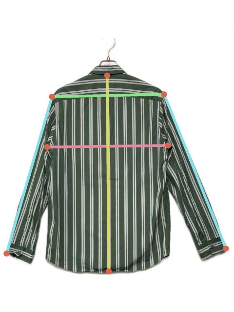 中古・古着通販】OAMC (オーエーエムシー) ストライプシャツ グリーン 