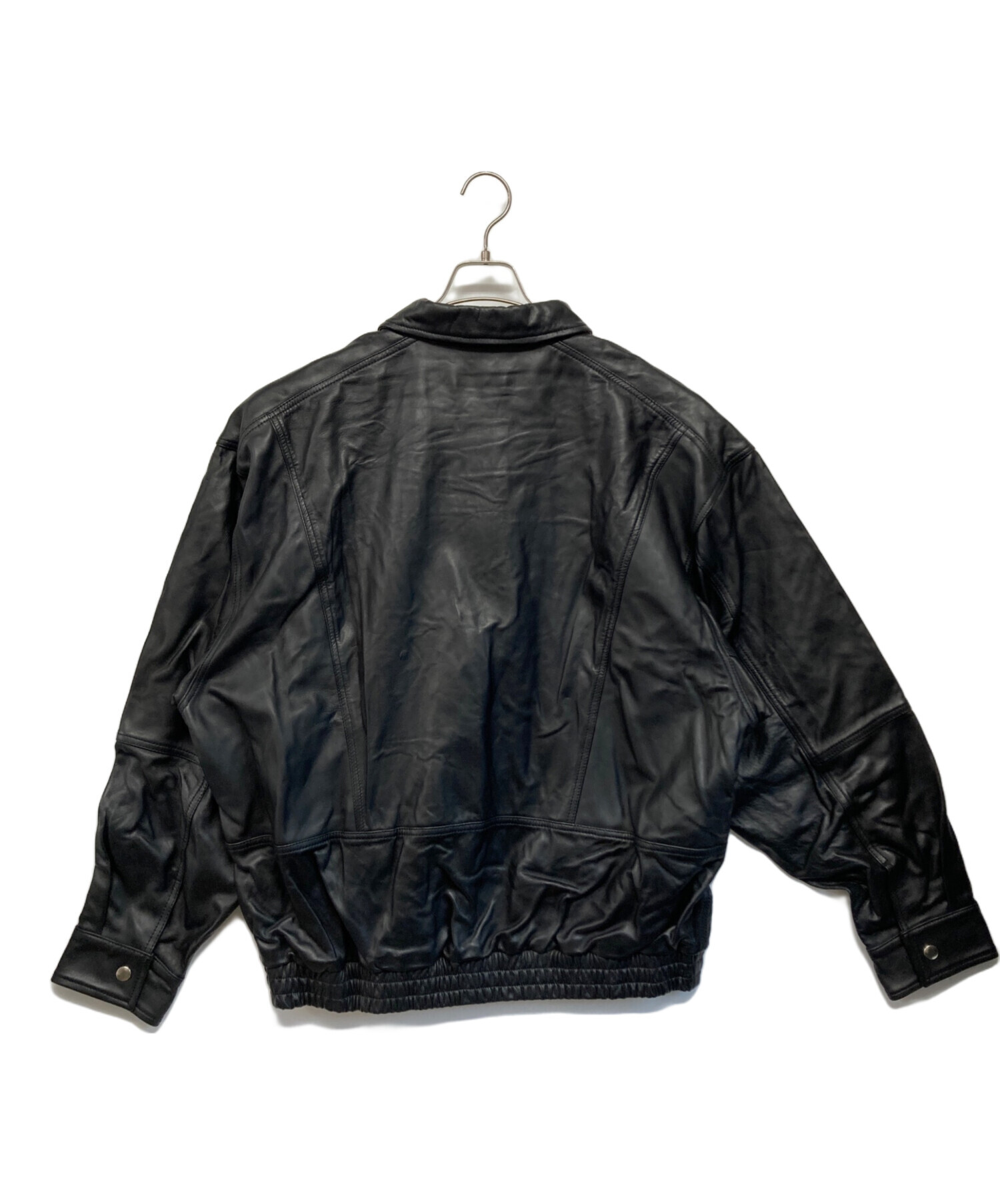 中古・古着通販】BEAMS (ビームス) レザーブルゾン ブラック サイズ 
