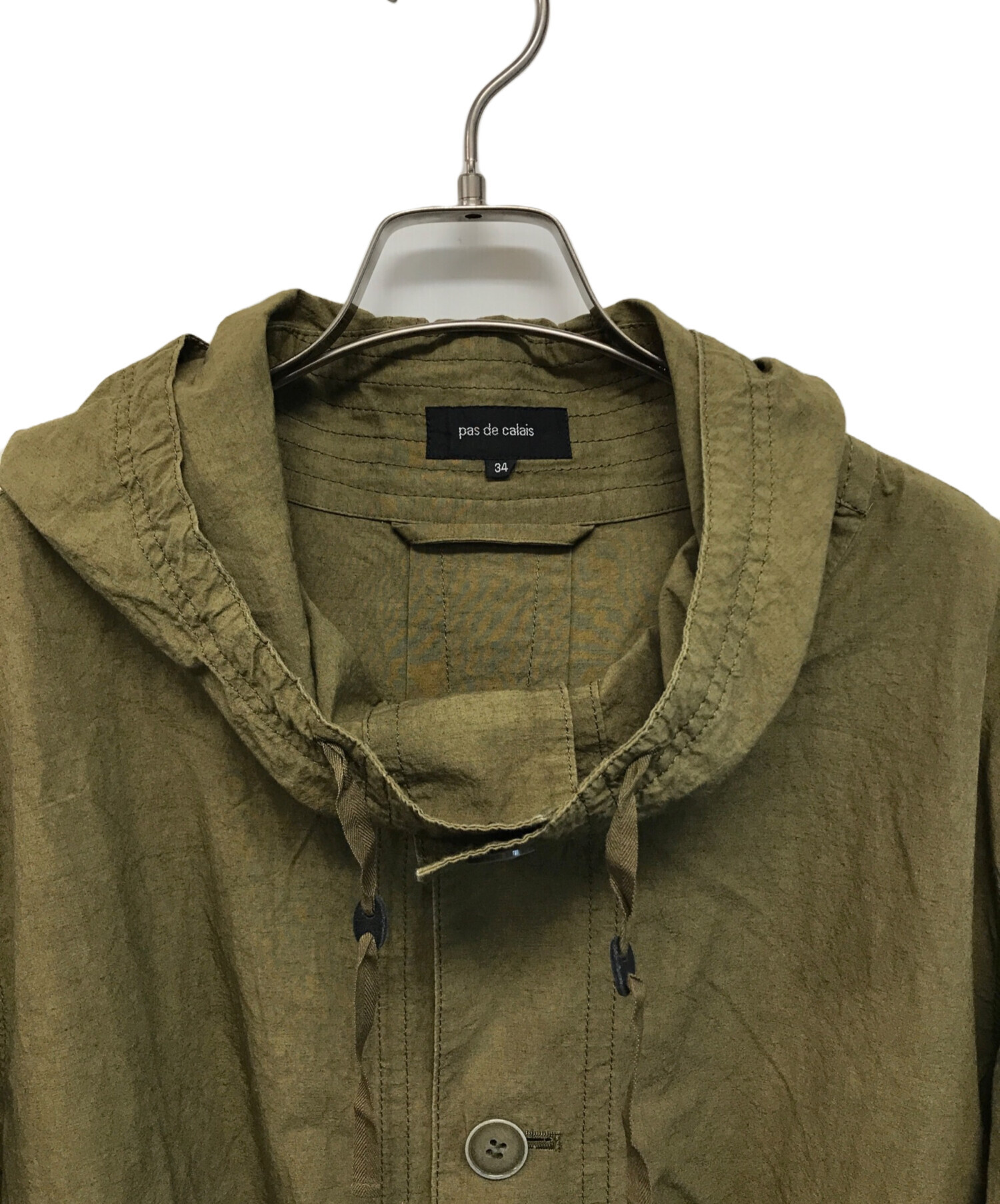 中古・古着通販】pas de calais (パドカレ) リネン混フーデッドコート 