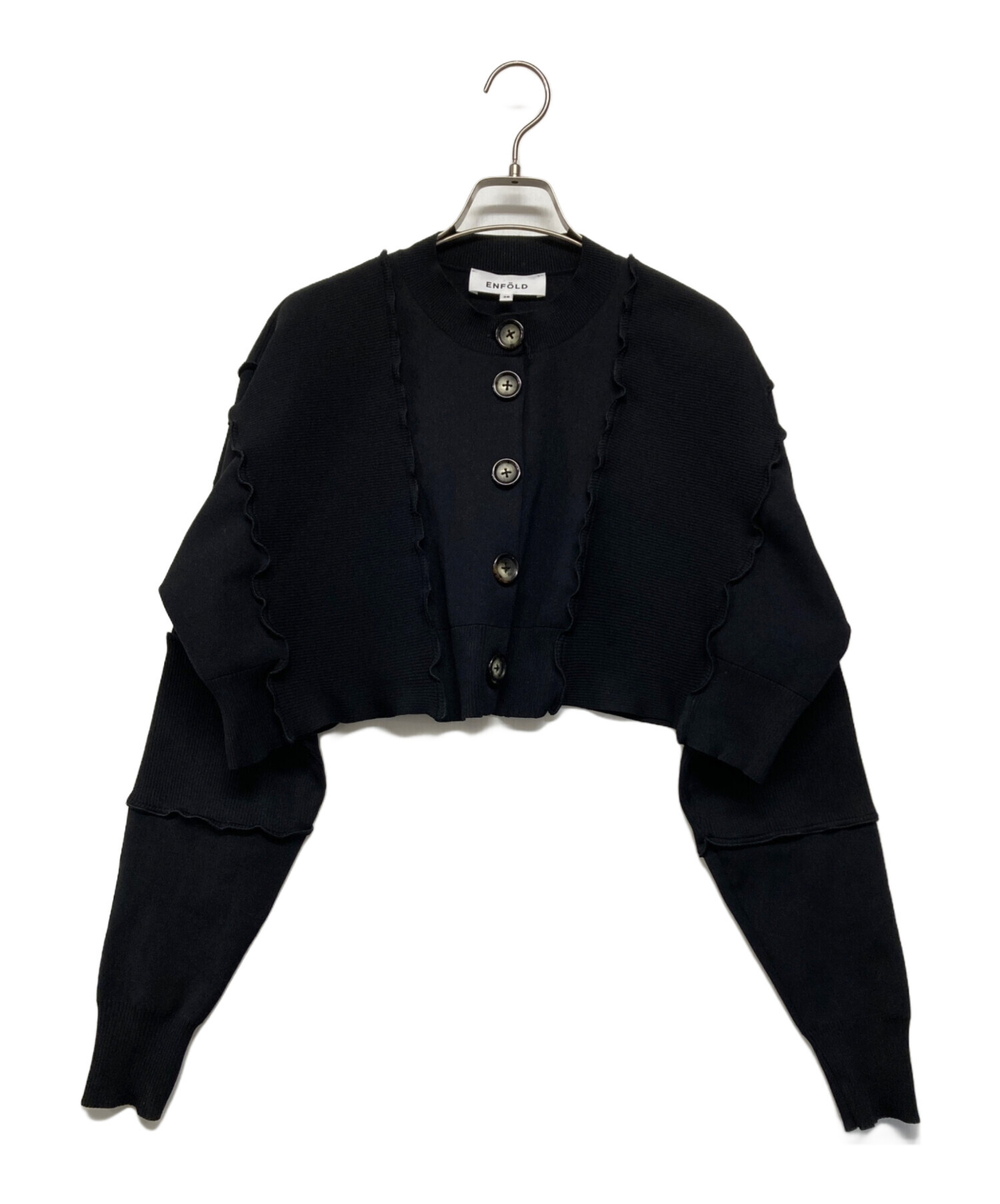 中古・古着通販】ENFOLD (エンフォルド) WAVE CARDIGAN ブラック  