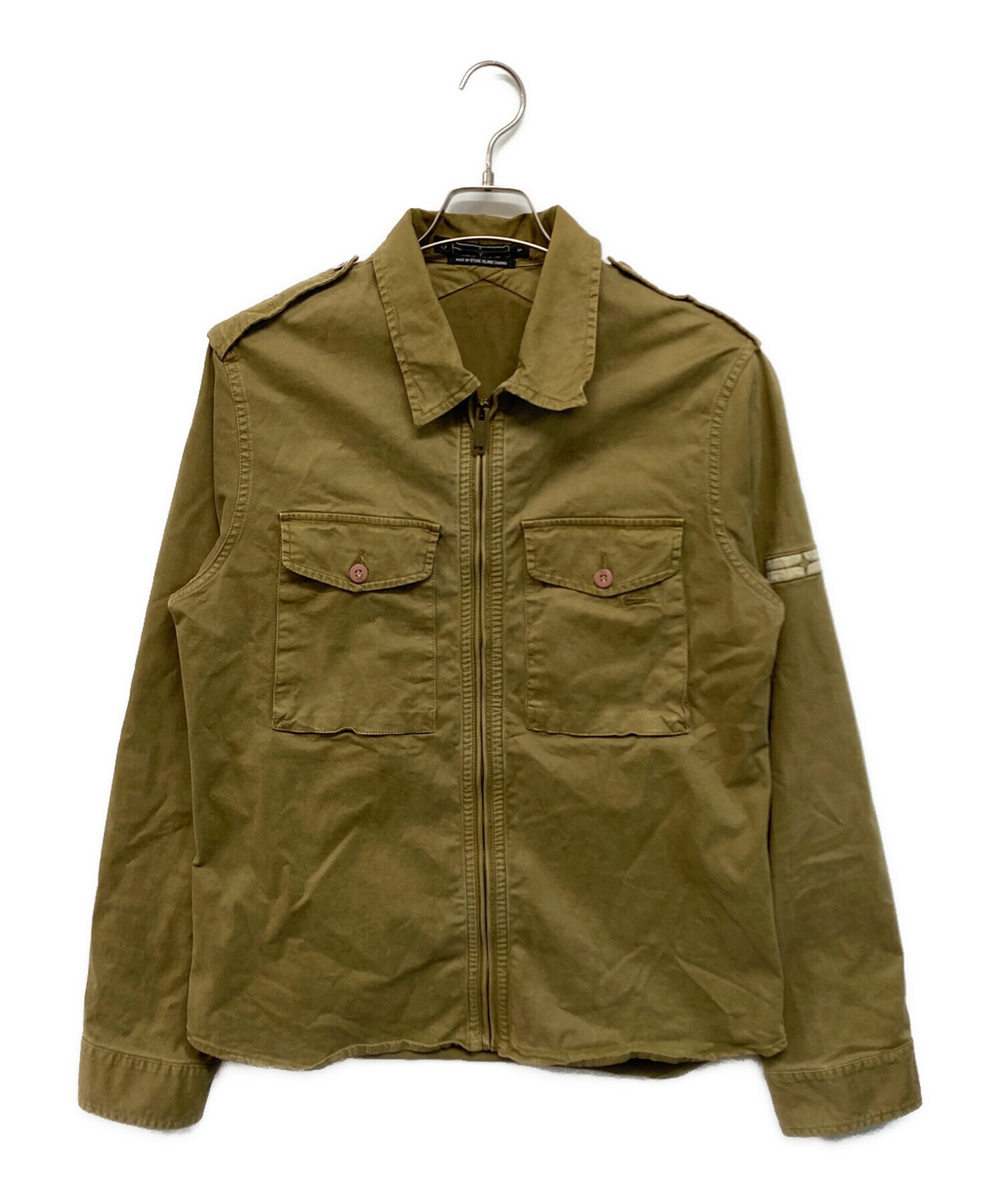 STONE  カーキ ミリタリージャケット 半袖 Stone Island カーキ ミリタリージャケット