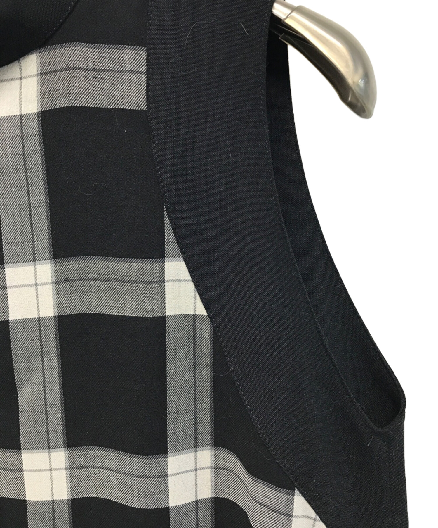 louren stand collar check dress M