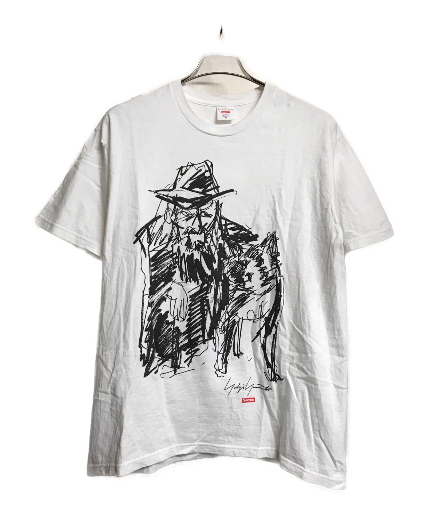 Supreme × Yohji Yamamoto (シュプリーム×ヨウジヤマモト) Scribble Portrait Tee ホワイト サイズ:Ｍ