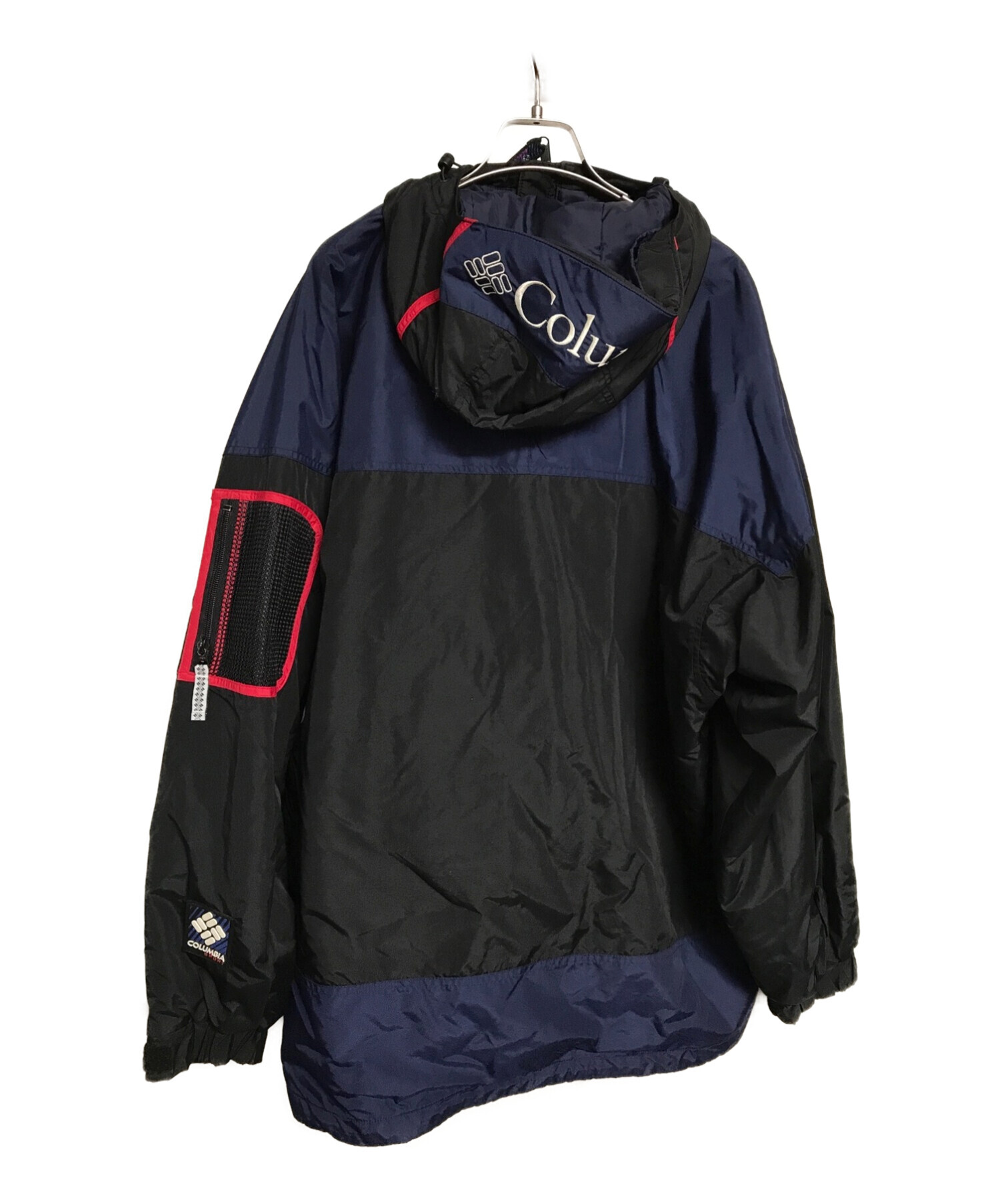 Columbia (コロンビア) 90’Sロゴ刺繍アノラックパーカー ブラック サイズ:L