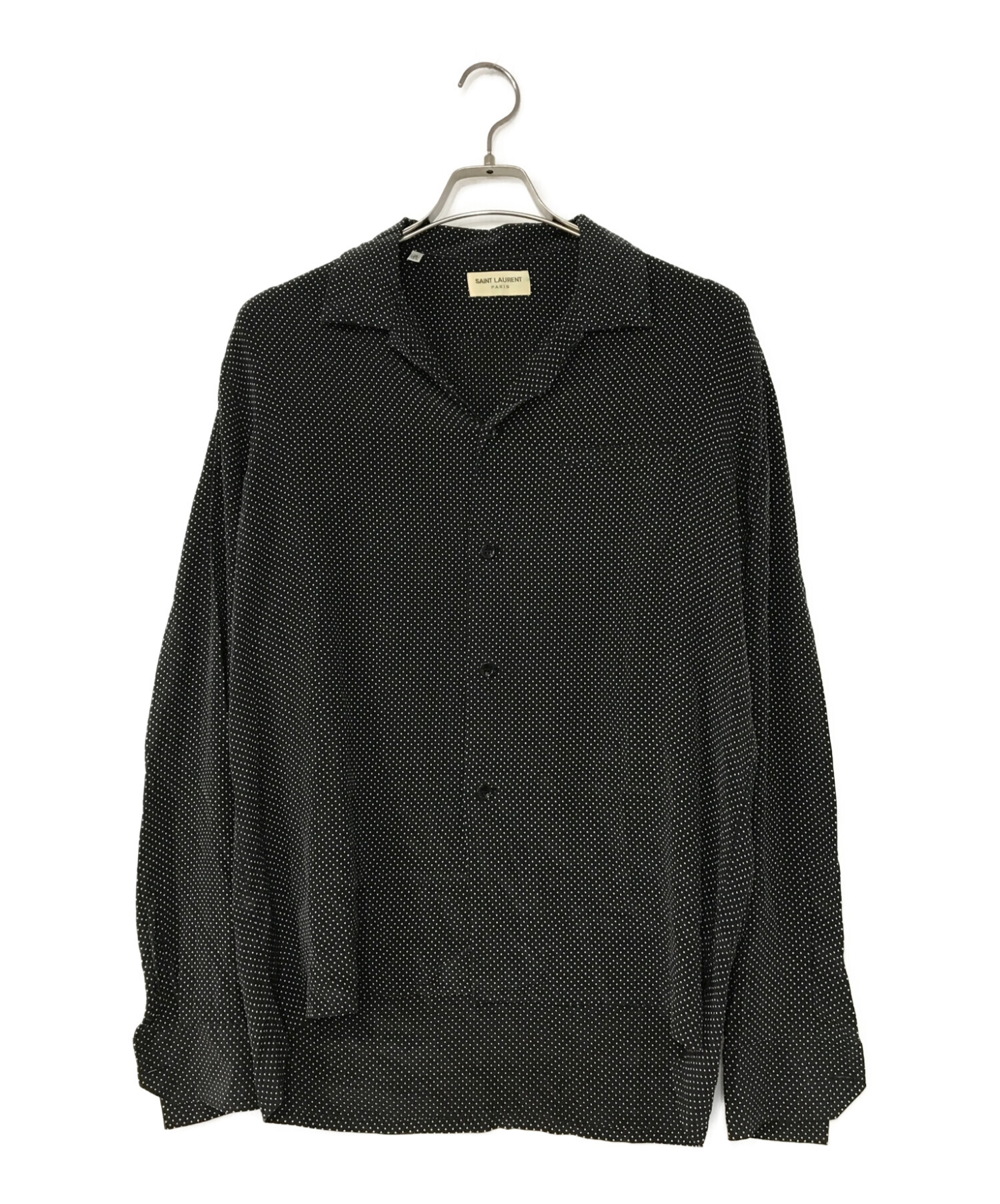 Saint Laurent Paris (サンローランパリ) ドットシャツ ブラック サイズ:39