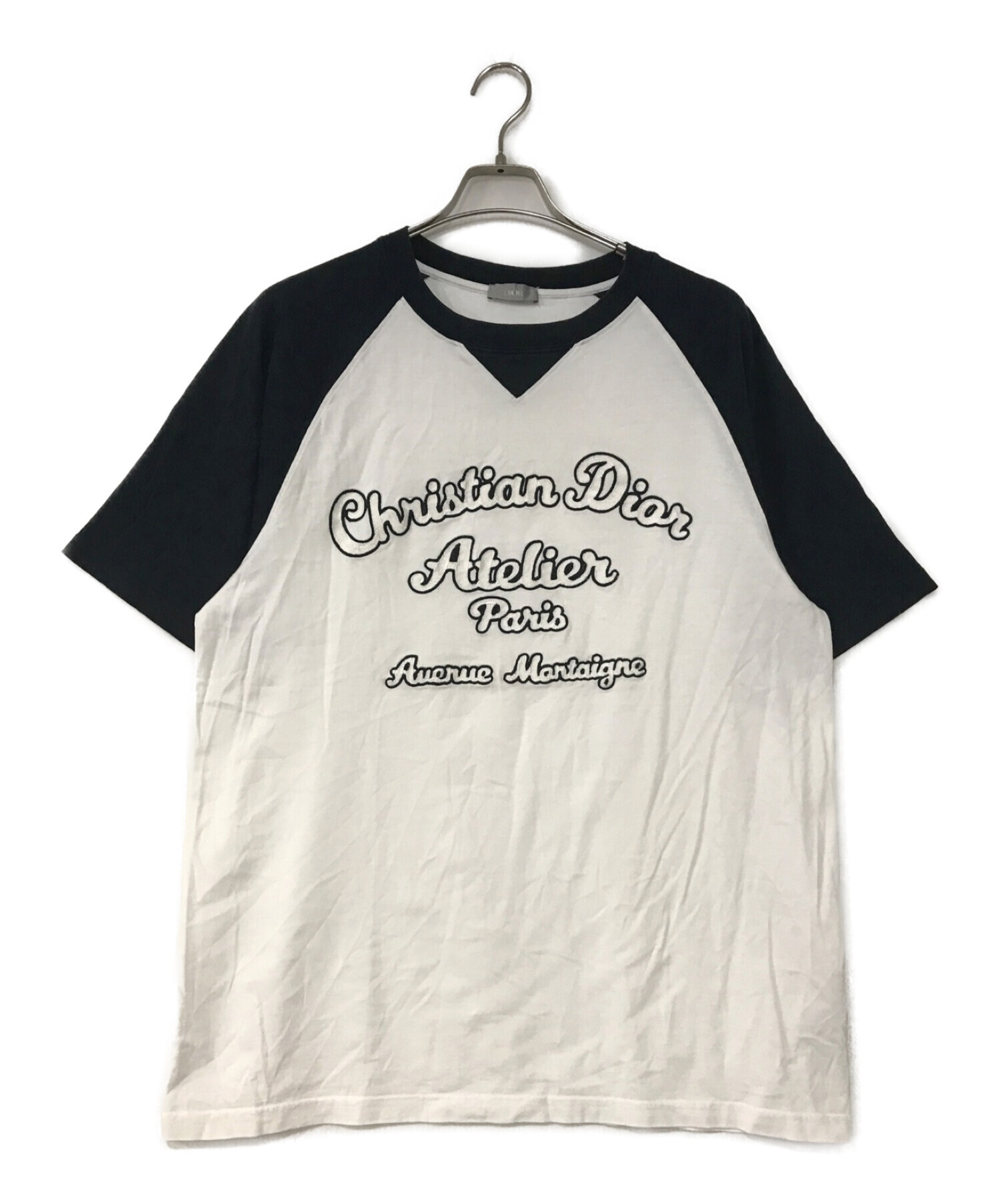Christian Dior (クリスチャン ディオール) アトリエロゴ刺繍ラグランTシャツ ホワイト サイズ:L