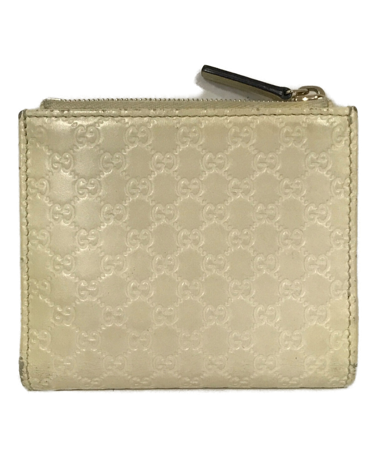 中古・古着通販】GUCCI (グッチ) 2つ折り財布 アイボリー｜ブランド 