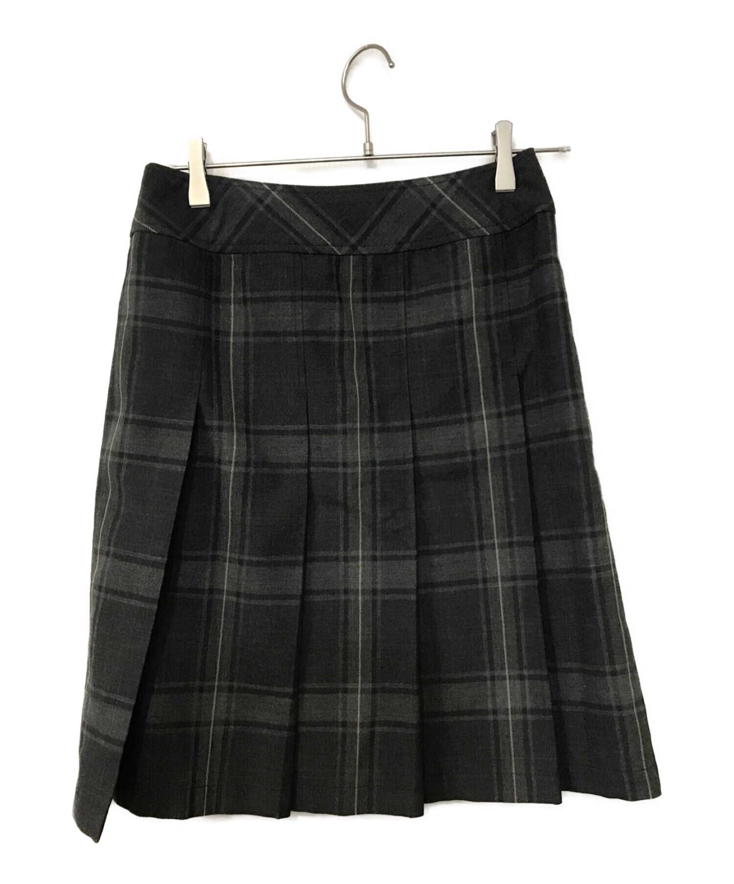MIU MIU (ミュウミュウ) チェックラップスカート グレー サイズ:38