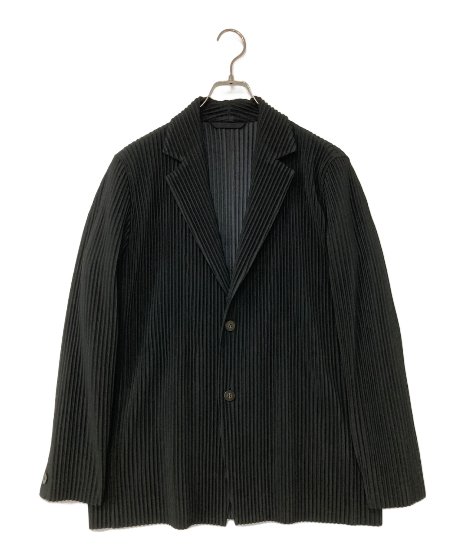 新品 HOMME PLISSE テーラード プリーツ ロングジレ ベスト 3 オムプリッセイッセイミヤケプリーツテーラードジャケットサイズ3