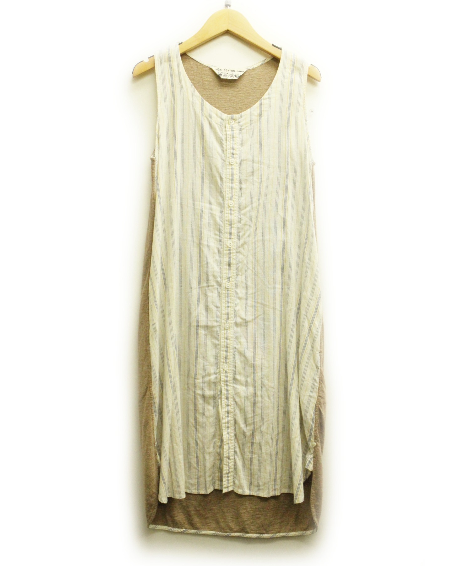 中古 古着通販 45rpm フォーティーファイブアールピーエム ノースリーブワンピース ベージュ ホワイト サイズ 2 ブランド 古着通販 トレファク公式 Trefac Fashion スマホサイト