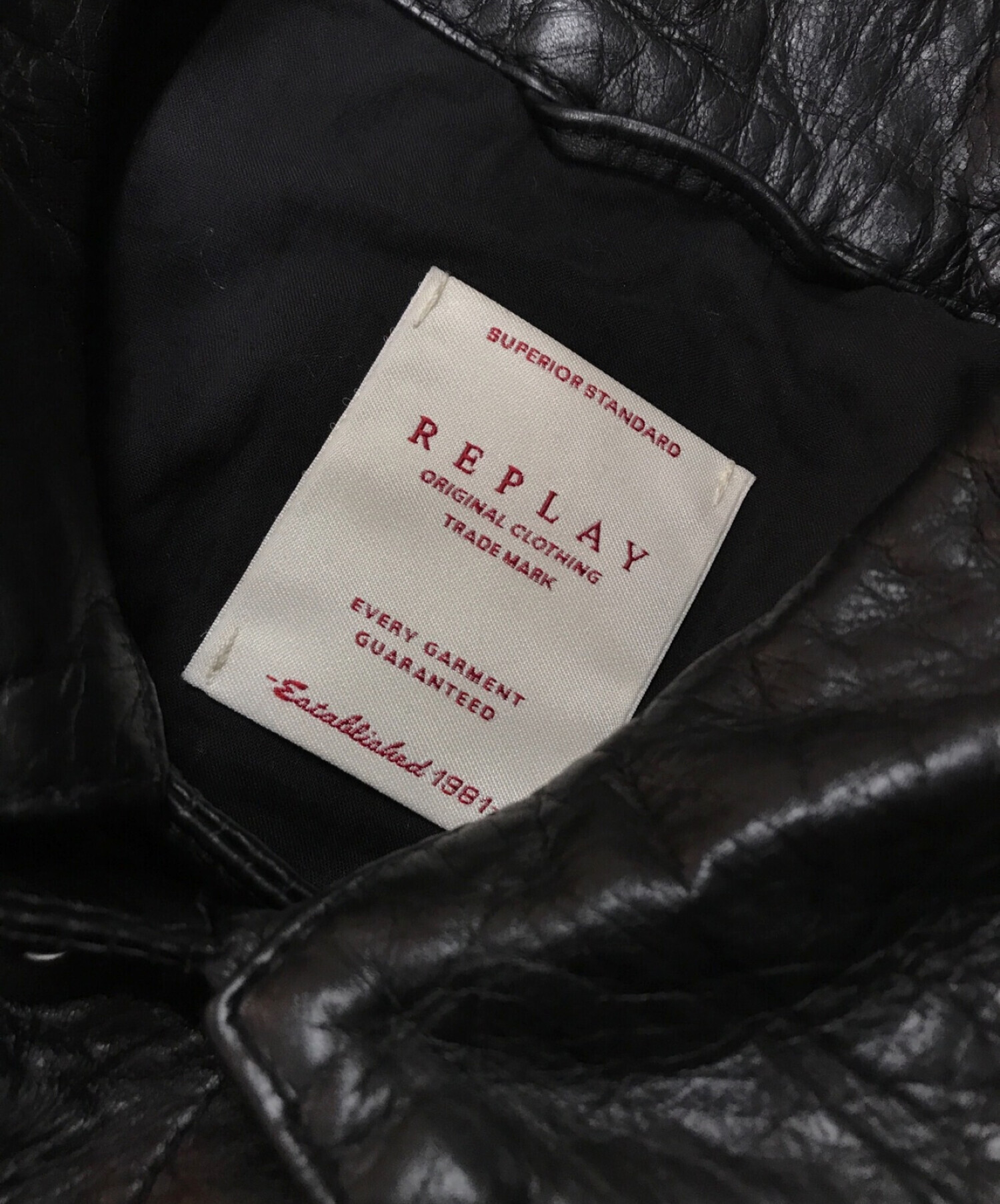 中古・古着通販】REPLAY (リプレイ) レザージャケット ブラック サイズ ...
