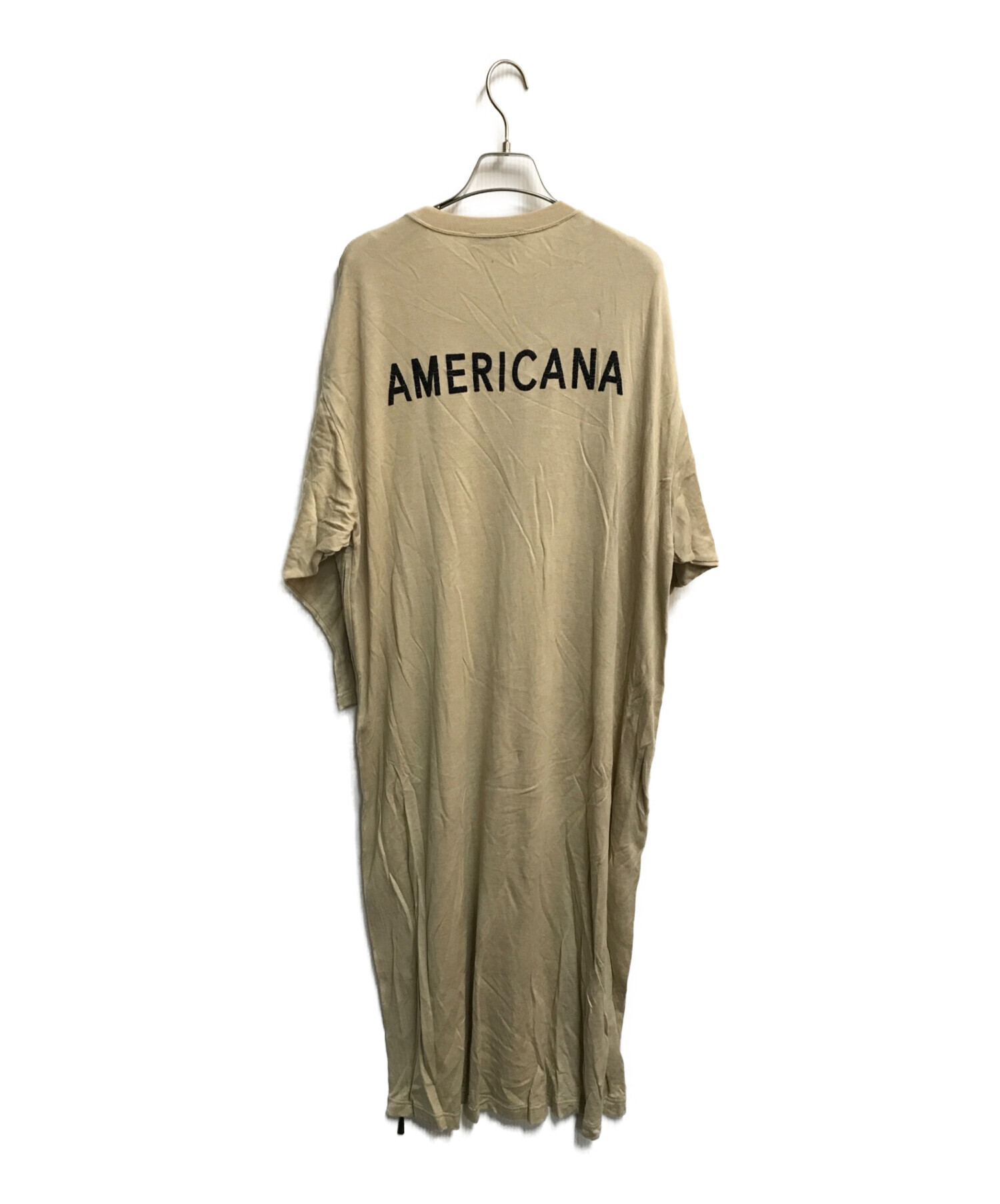 アメリカーナ Americana ワンピース フレア ロング 半袖 ロゴ 刺繍
