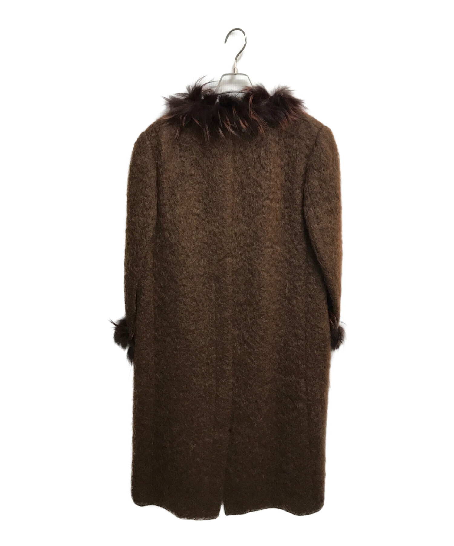 FENDI フェンディ モヘア混 ファーコート ロング SIZE:42