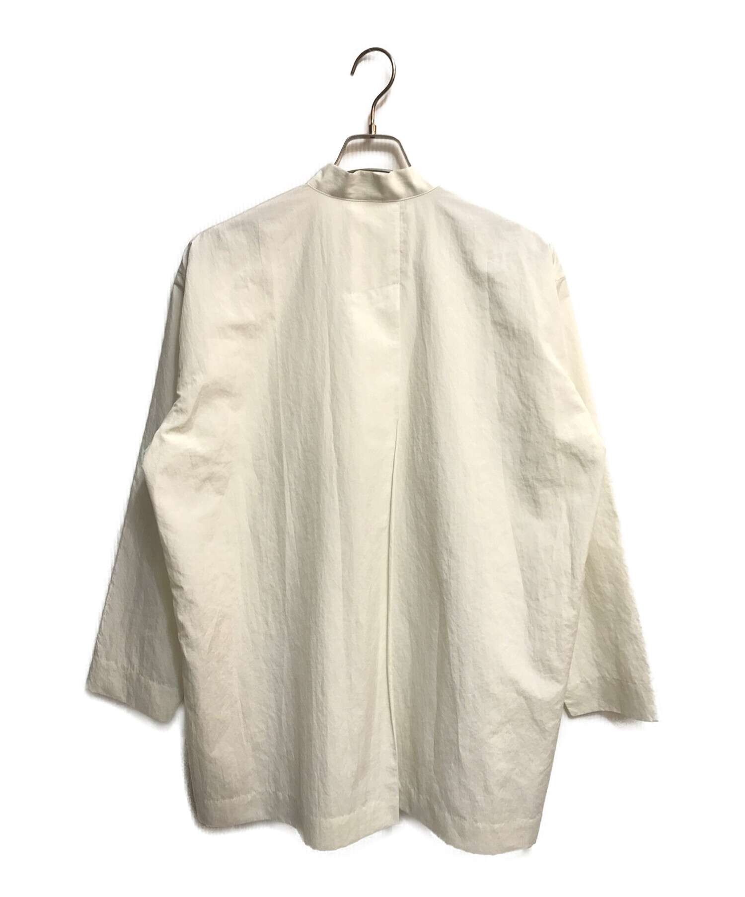 HOMME PLISSE ISSEY MIYAKE (オムプリッセ イッセイミヤケ) スタンドカラーシャツ ホワイト サイズ:2
