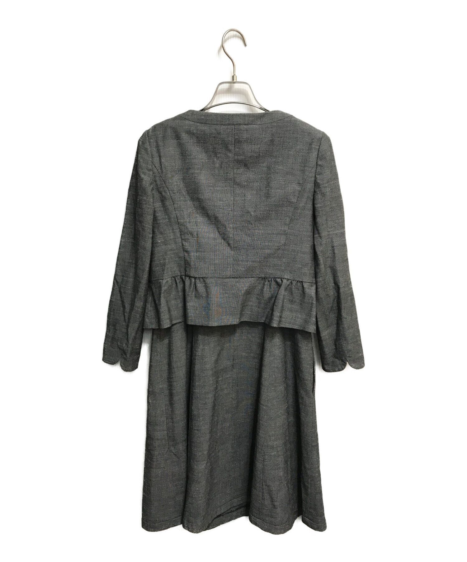 中古・古着通販】TOCCA (トッカ) ジャケットワンピースセット グレー  