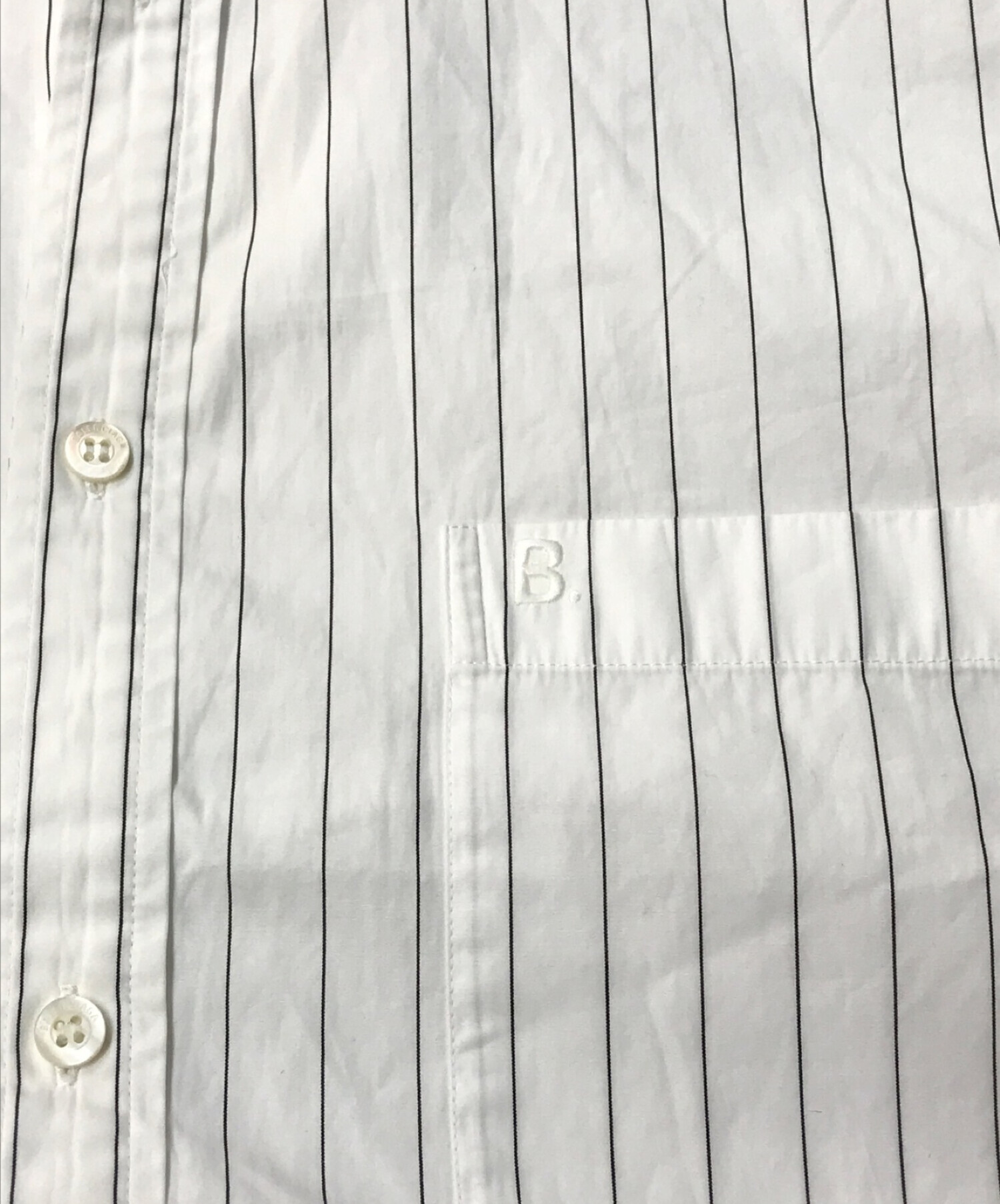 BALENCIAGA (バレンシアガ) バックロゴストライプシャツ ホワイト サイズ:39