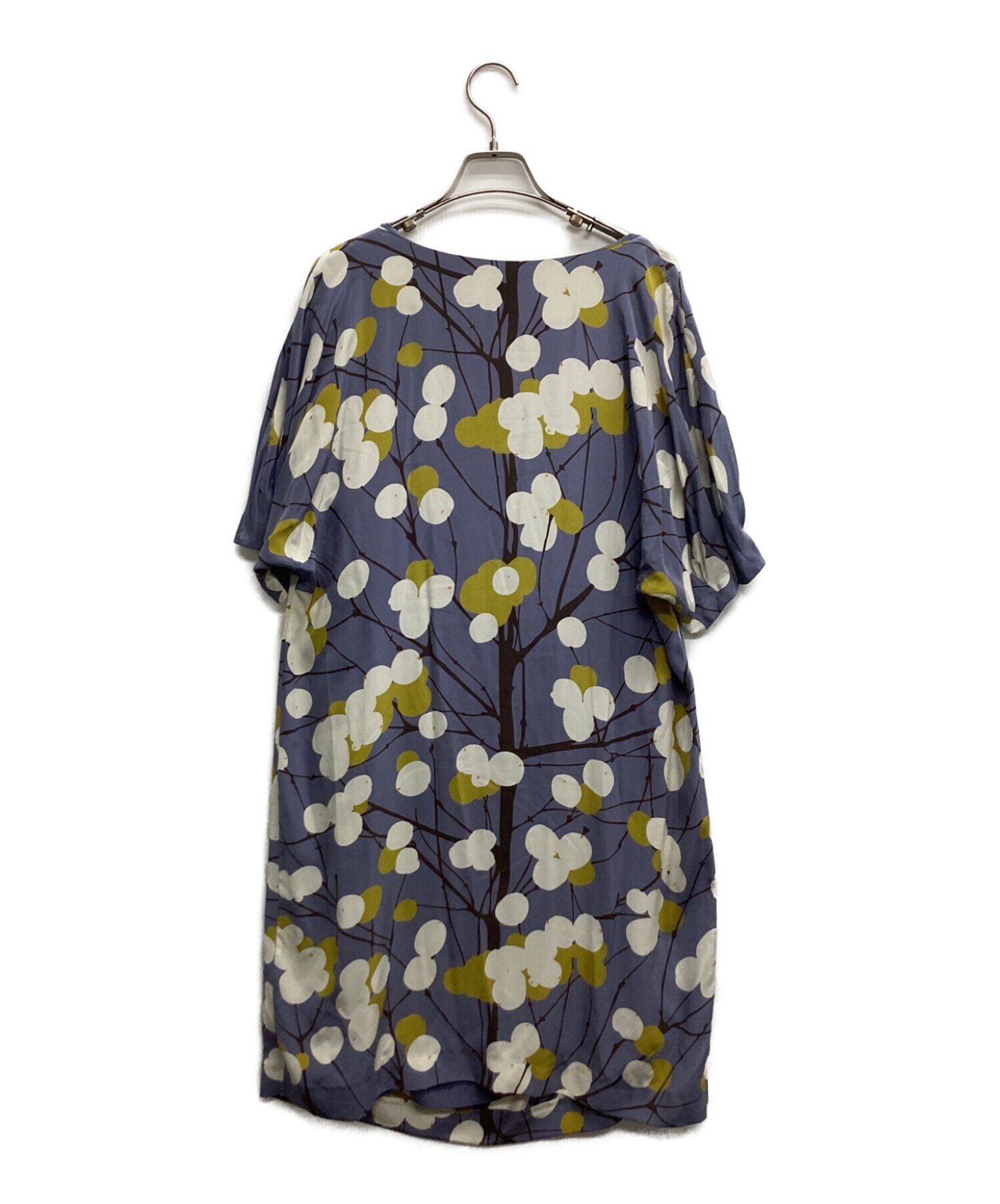 中古・古着通販】marimekko (マリメッコ) シルクワンピース ネイビー  