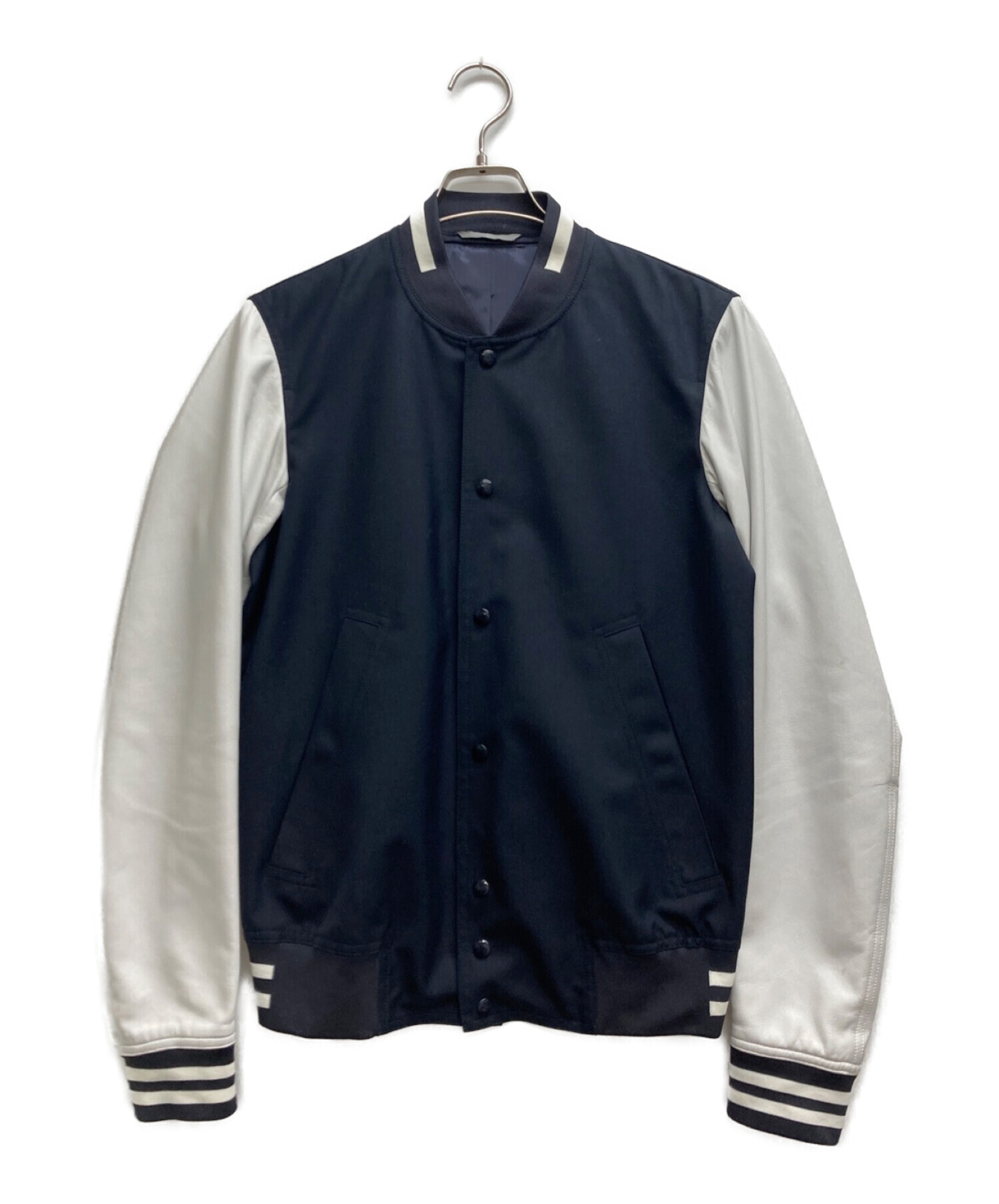 中古・古着通販】Dior (ディオール) アームレザーブルゾン ネイビー  