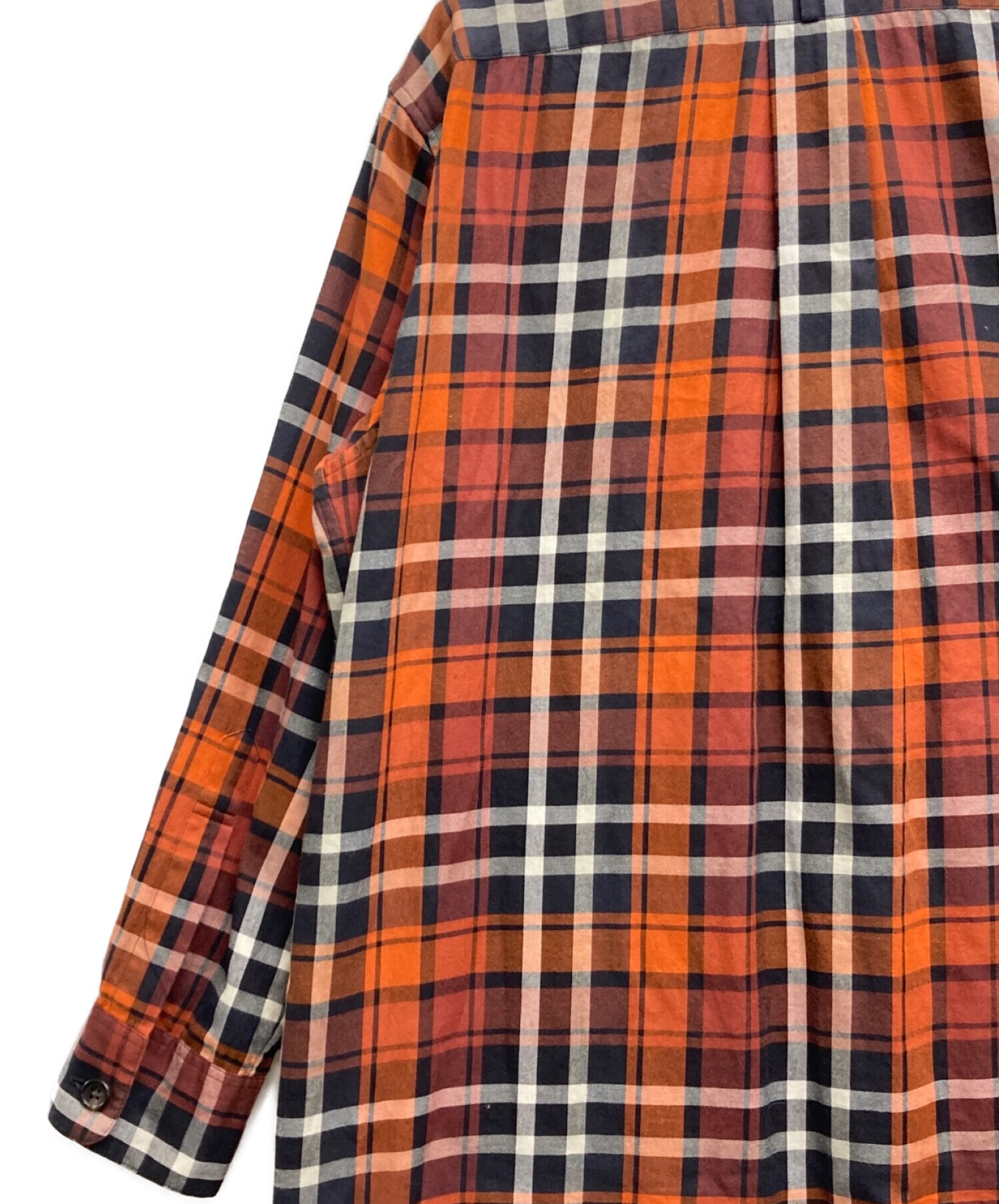 MARGARET HOWELL (マーガレットハウエル) チェックシャツワンピース オレンジ×ネイビー サイズ:1