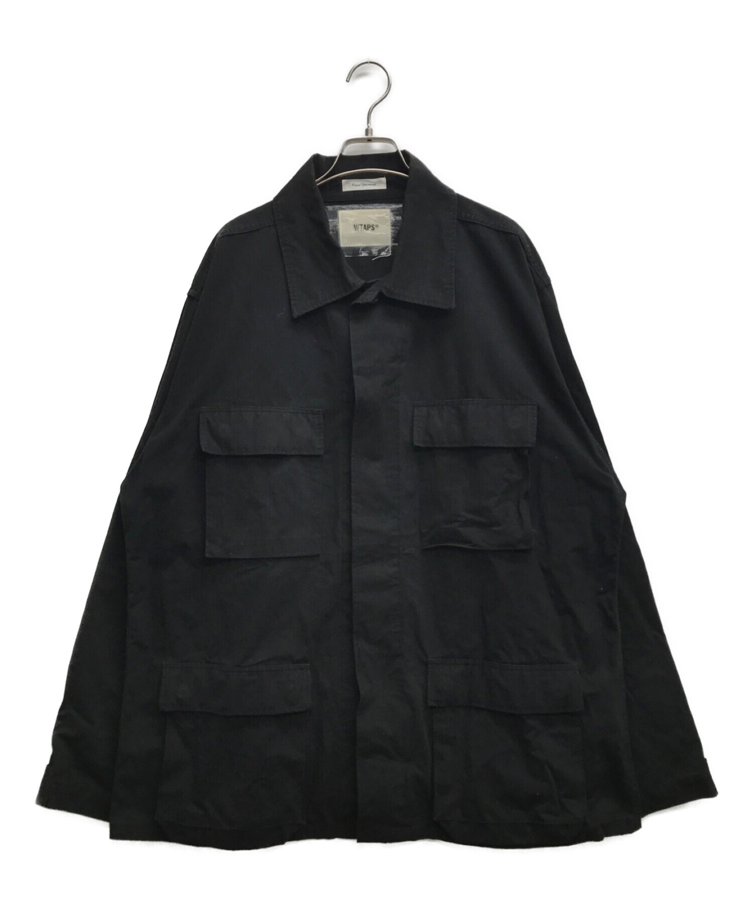 WTAPS (ダブルタップス) リップストップミリタリーシャツ ブラック サイズ:X04