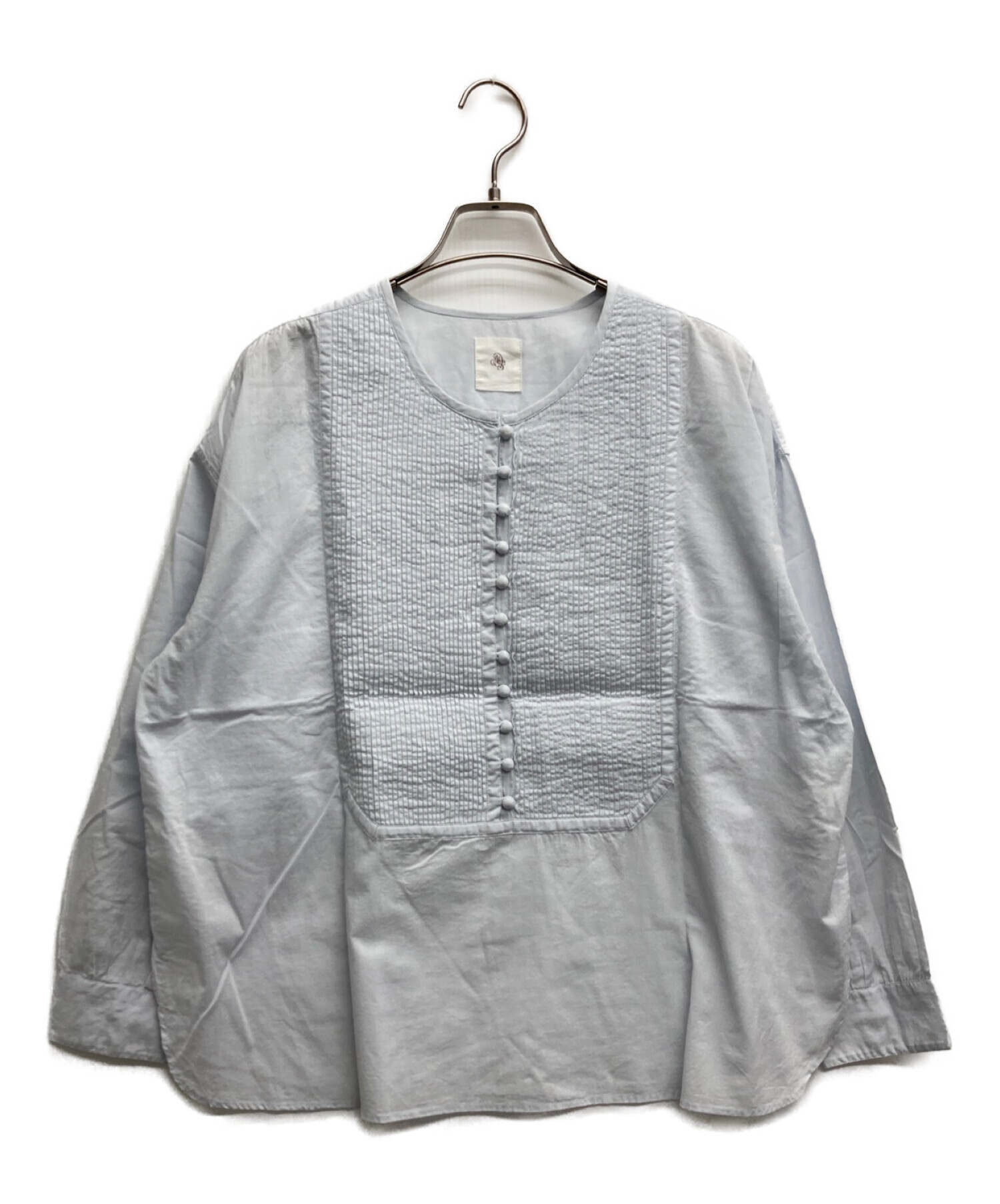 新品タグ付き✨メゾンドソイル　ピンタックブラウス　シャツ　ブラウン maison de soilフラワーブロックプリント ミニピンタックブラウス