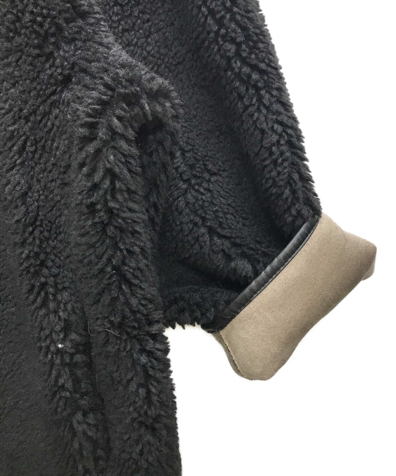 中古・古着通販】AKTE (アクテ) ロングボアコート ブラック サイズ  