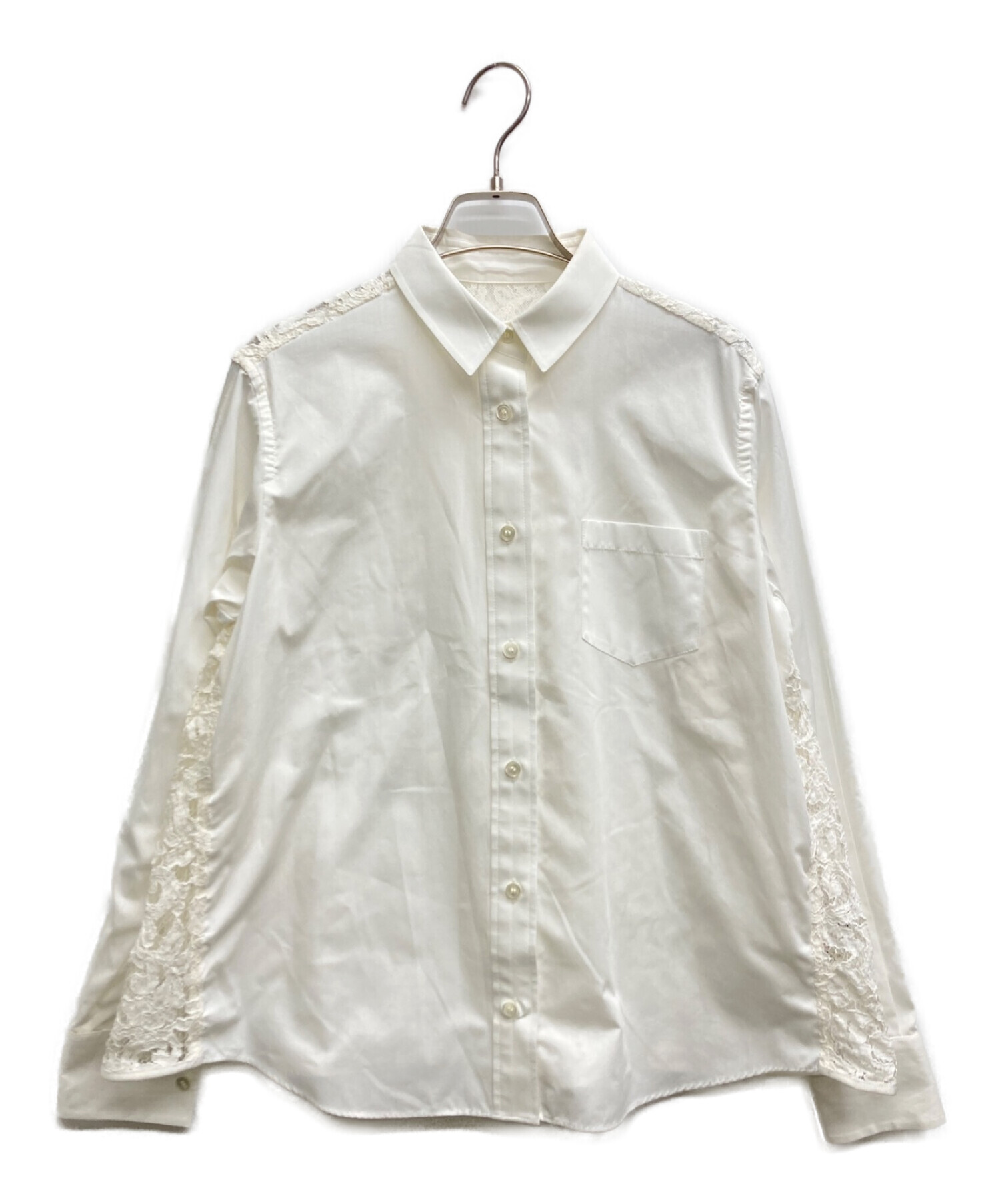 中古・古着通販】sacai (サカイ) レース切替シャツ ホワイト サイズ:2 