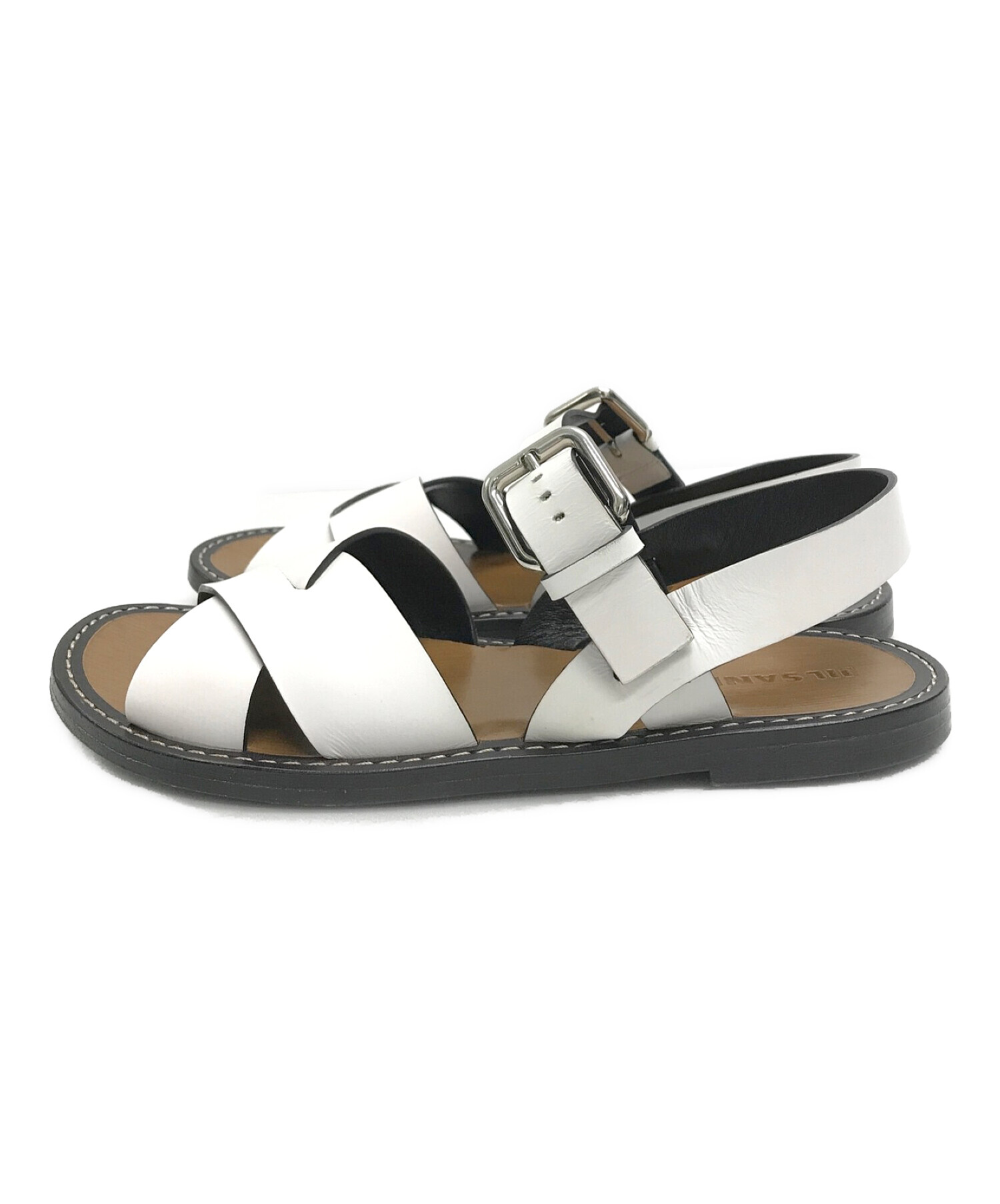中古・古着通販】JIL SANDER (ジルサンダー) レザークロスサンダル 