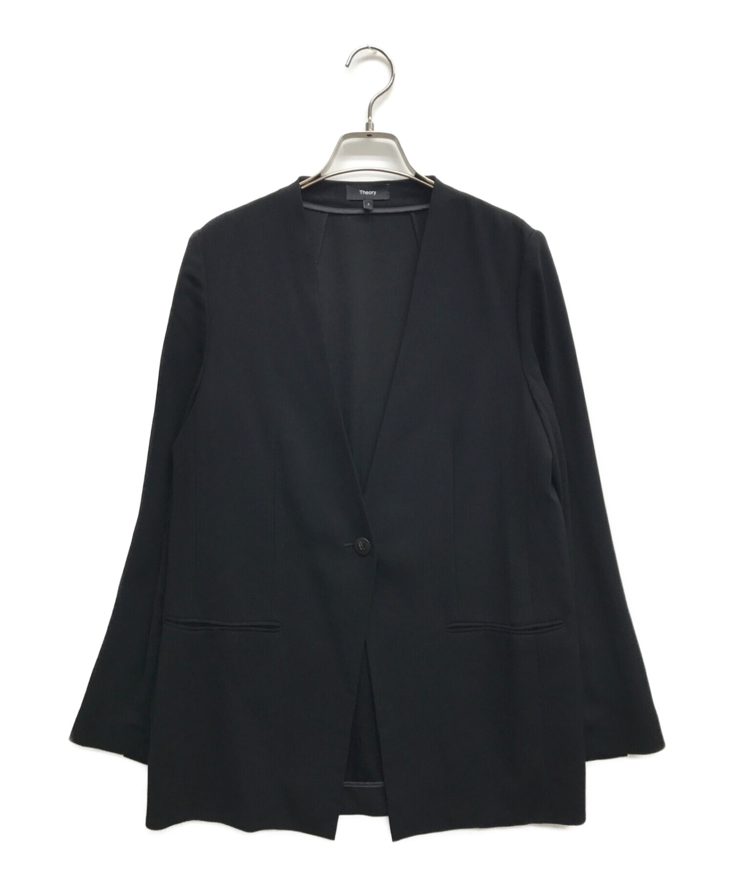 中古・古着通販】theory (セオリー) Powder Crepe Collarless JK N 