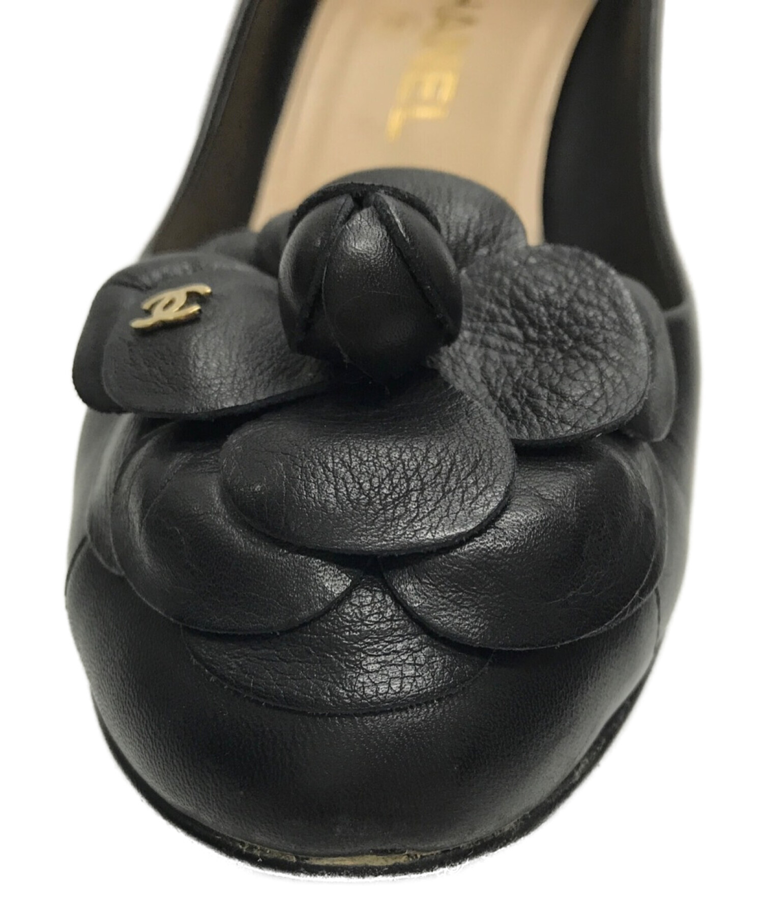 CHANEL シャネル カメリア 黒 パンプス サイズ37 18672112｜ファッション