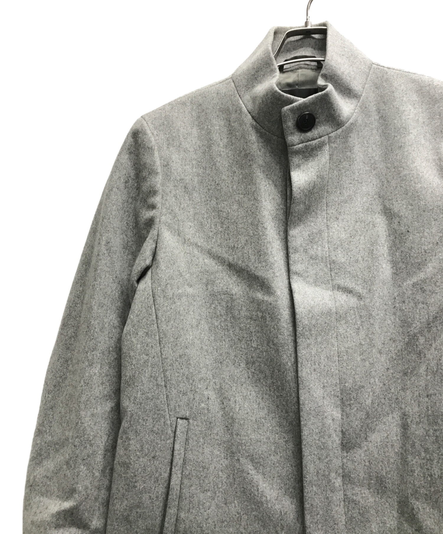 激安セール　未使用　定価83600円　theory グレー スタンドカラーコート leimn ステンカラーコート コート スタンドカラーロングコート