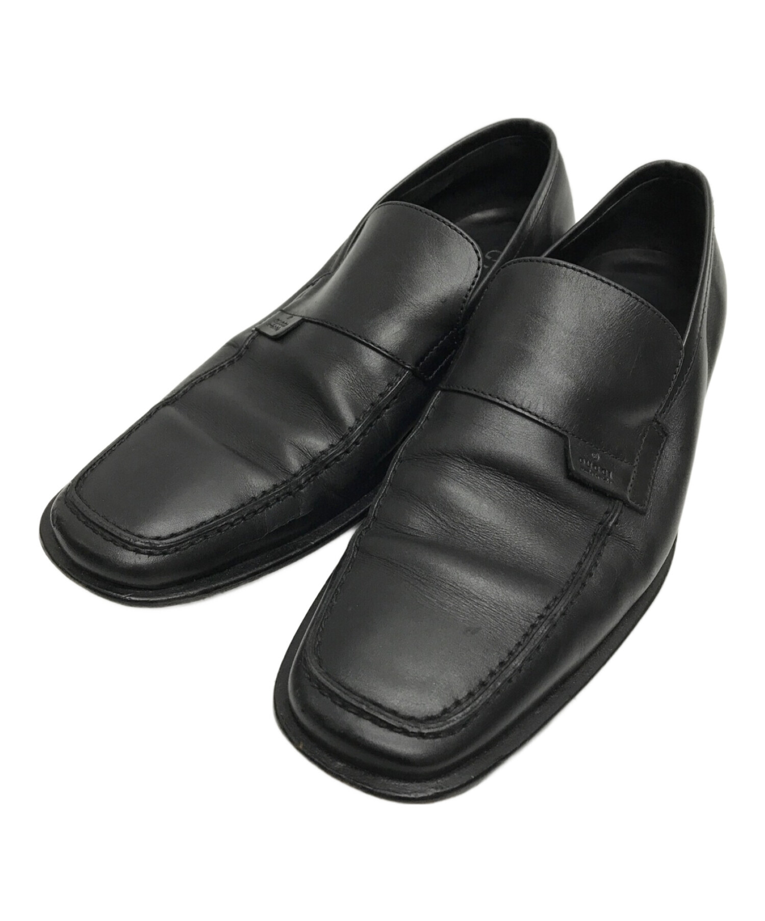 中古・古着通販】GUCCI (グッチ) レザースリッポン ブラック サイズ 