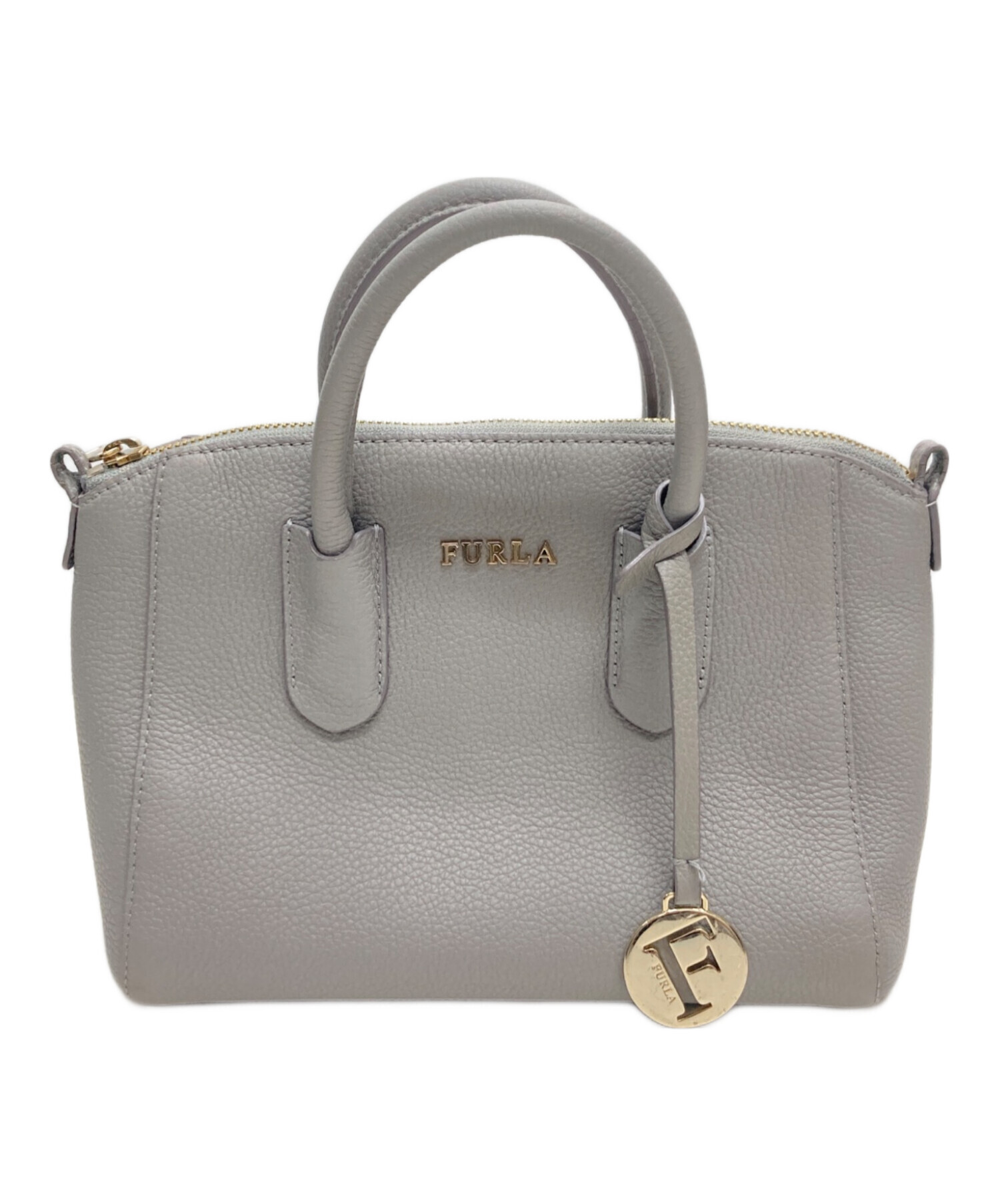 FURLA グレー レザー ハンドバッグ 【公式通販】