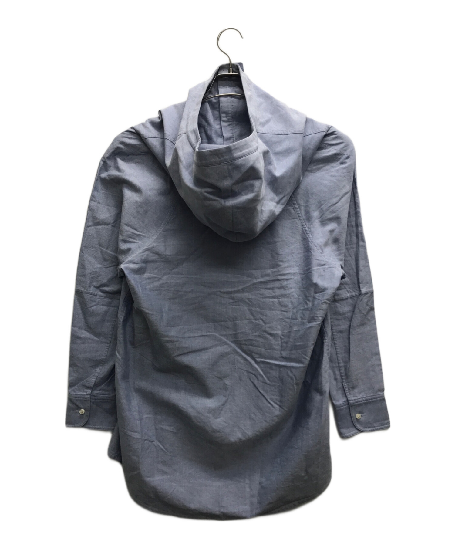 中古・古着通販】hatra (ハトラ) フード付ロングシャツ スカイブルー  
