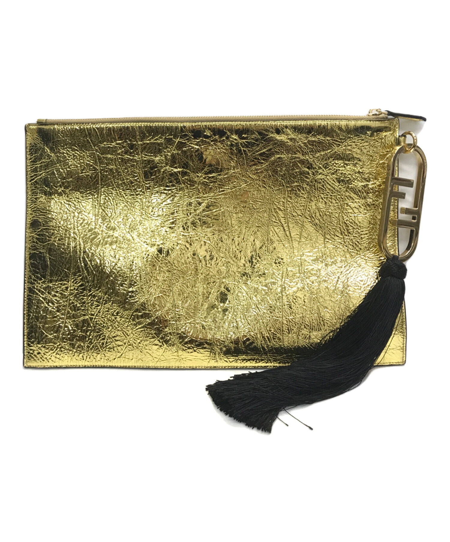 中古・古着通販】FENDI (フェンディ) フリンジチャーム付きクラッチ 