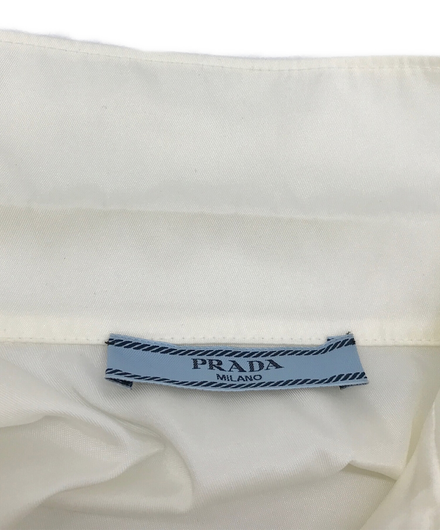 PRADA (プラダ) Re Nylonオープンカラーシャツ ホワイト サイズ:36
