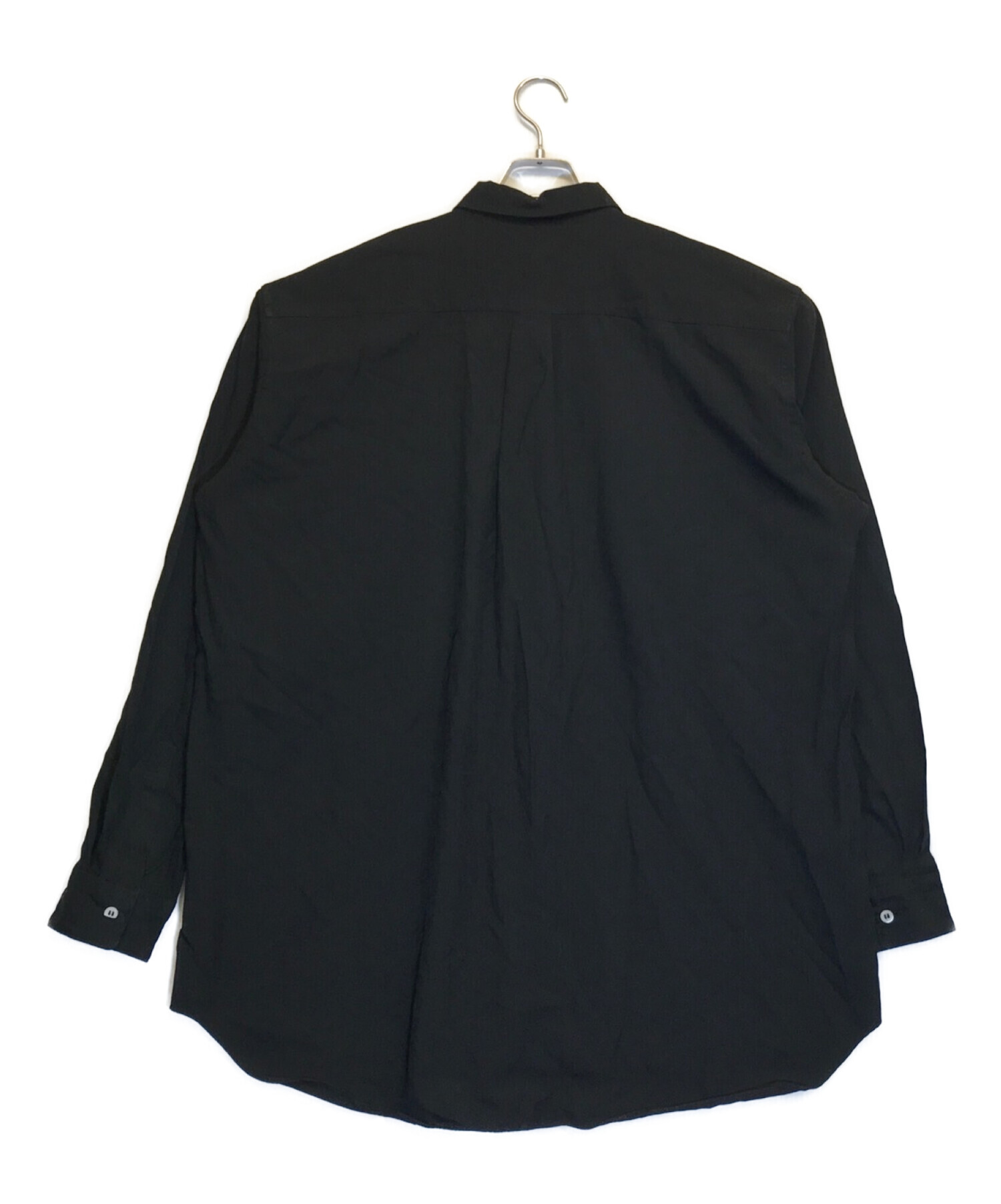 COMME des GARCONS HOMME PLUS (コムデギャルソンオムプリュス) ポリ縮絨エステル長袖シャツ ブラック サイズ:M