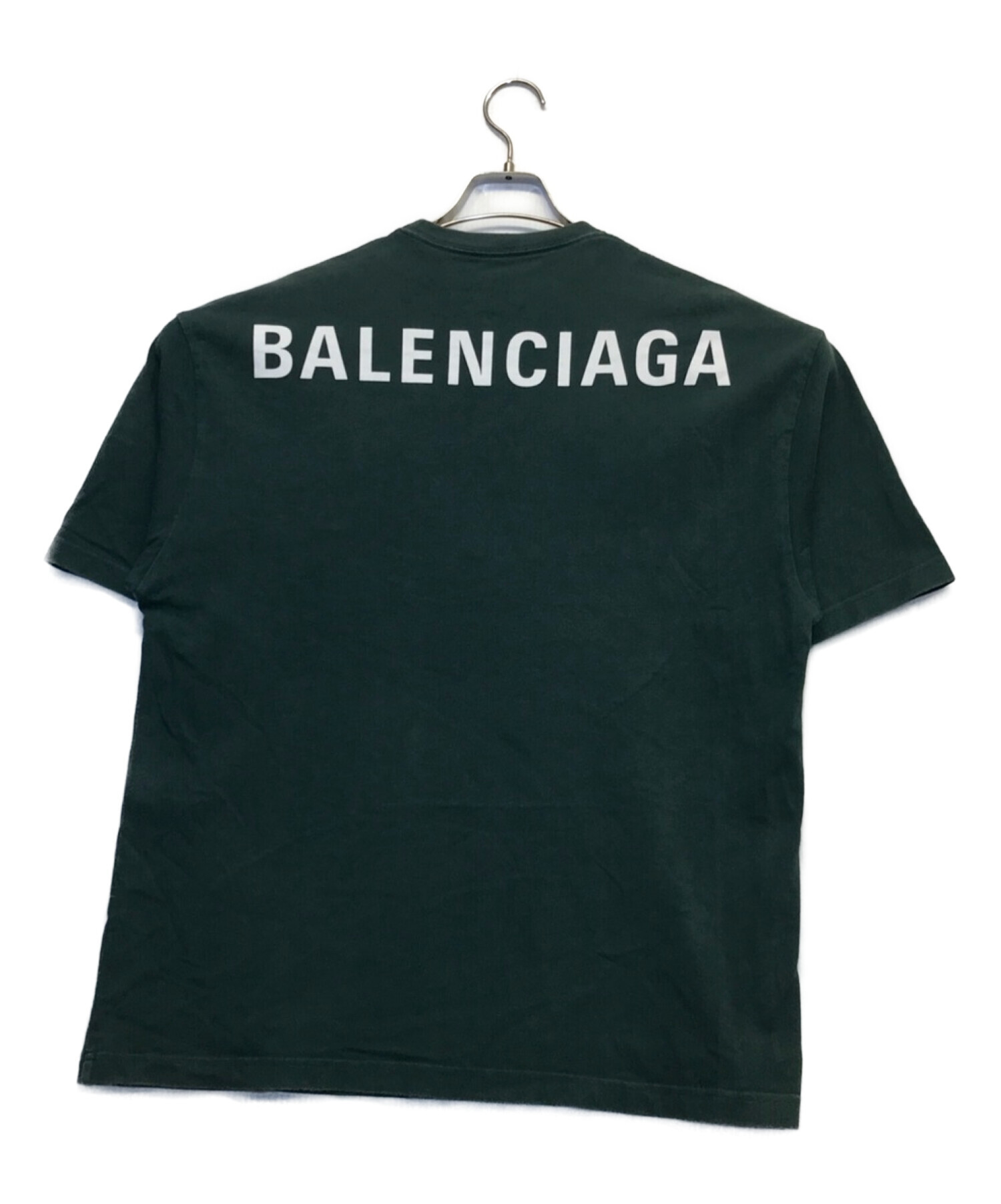 BALENCIAGA (バレンシアガ) バックプリントTシャツ グリーン サイズ:L