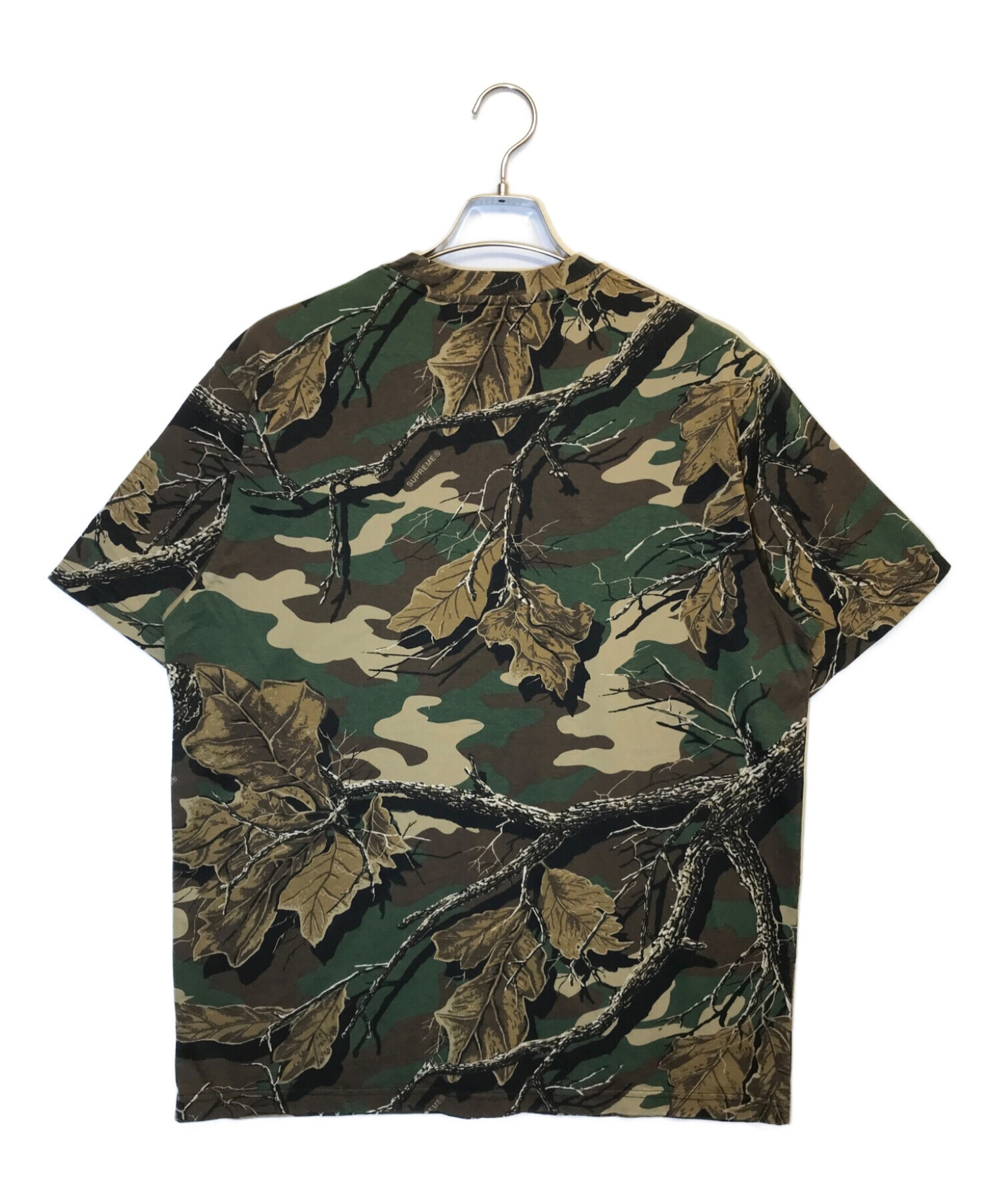 Supreme (シュプリーム) ウッドランドカモスモールボックスロゴTシャツ オリーブ サイズ:L