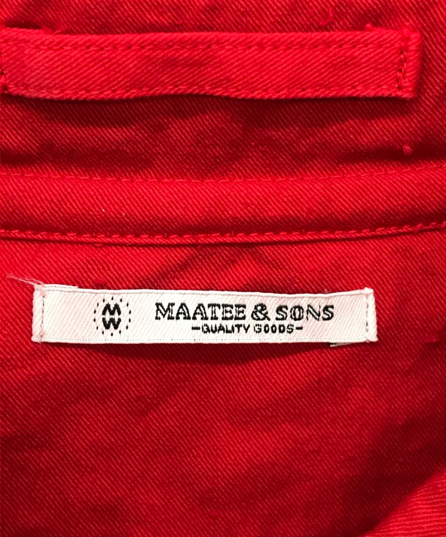 MAATEE&SONS (マーティーアンドサンズ) ネップチノフレンチワークジャケット レッド サイズ:4