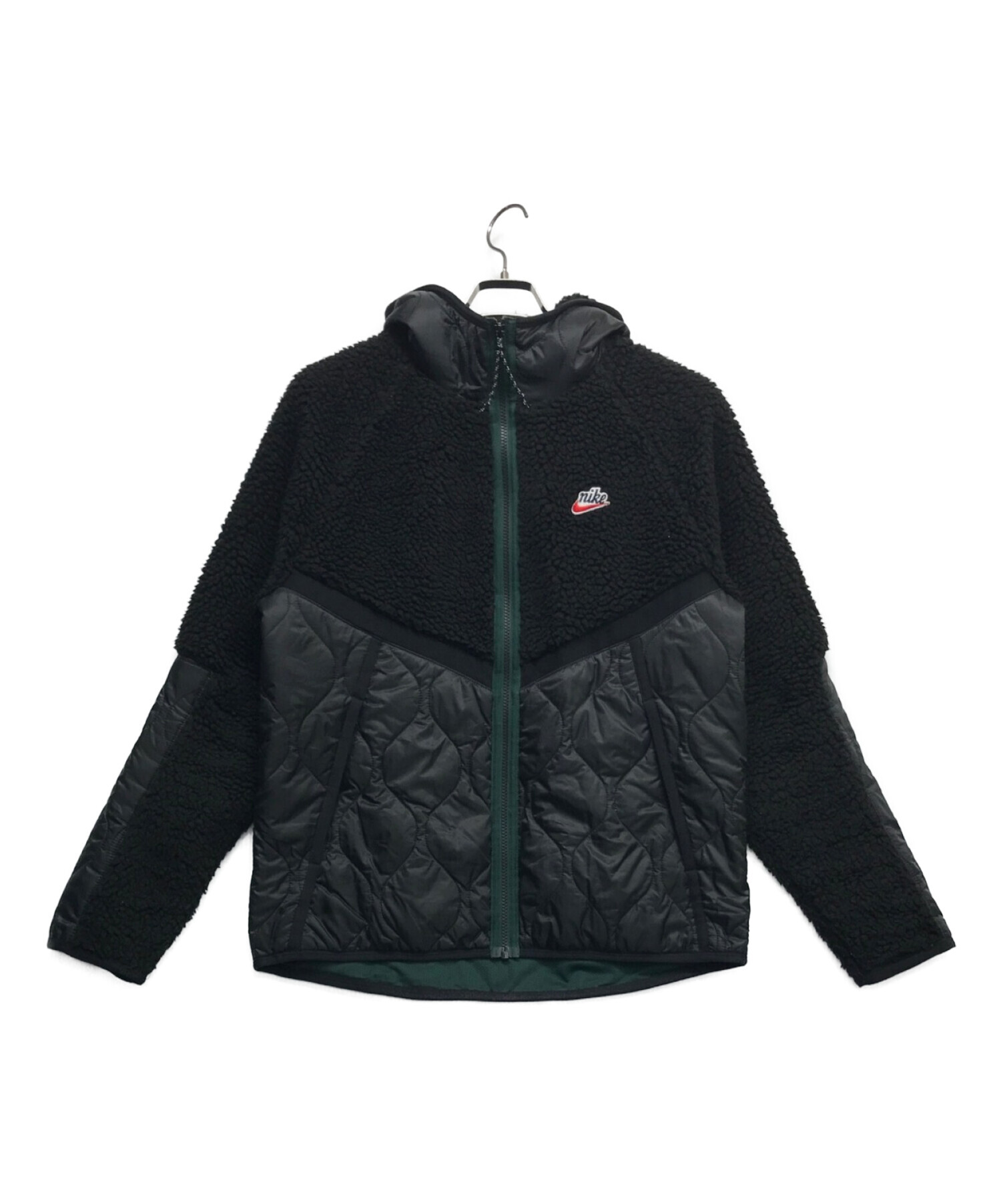 NIKE (ナイキ) ボアフリース キルティングジャケット ブラック サイズ:L