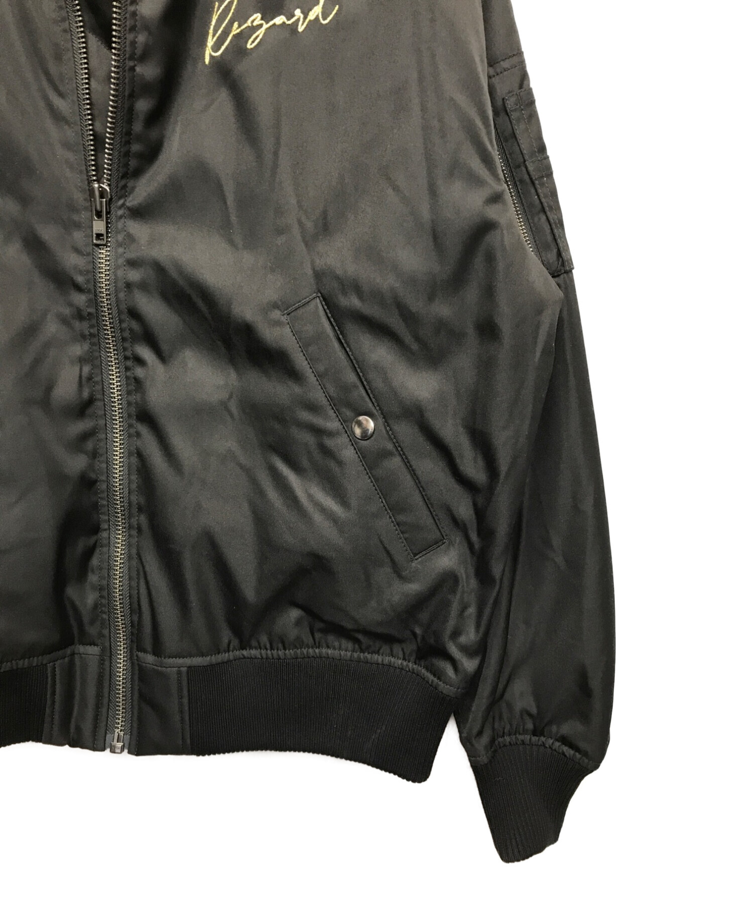 ReZARD (リザード) ロゴMA-1ジャケット ブラック サイズ:M