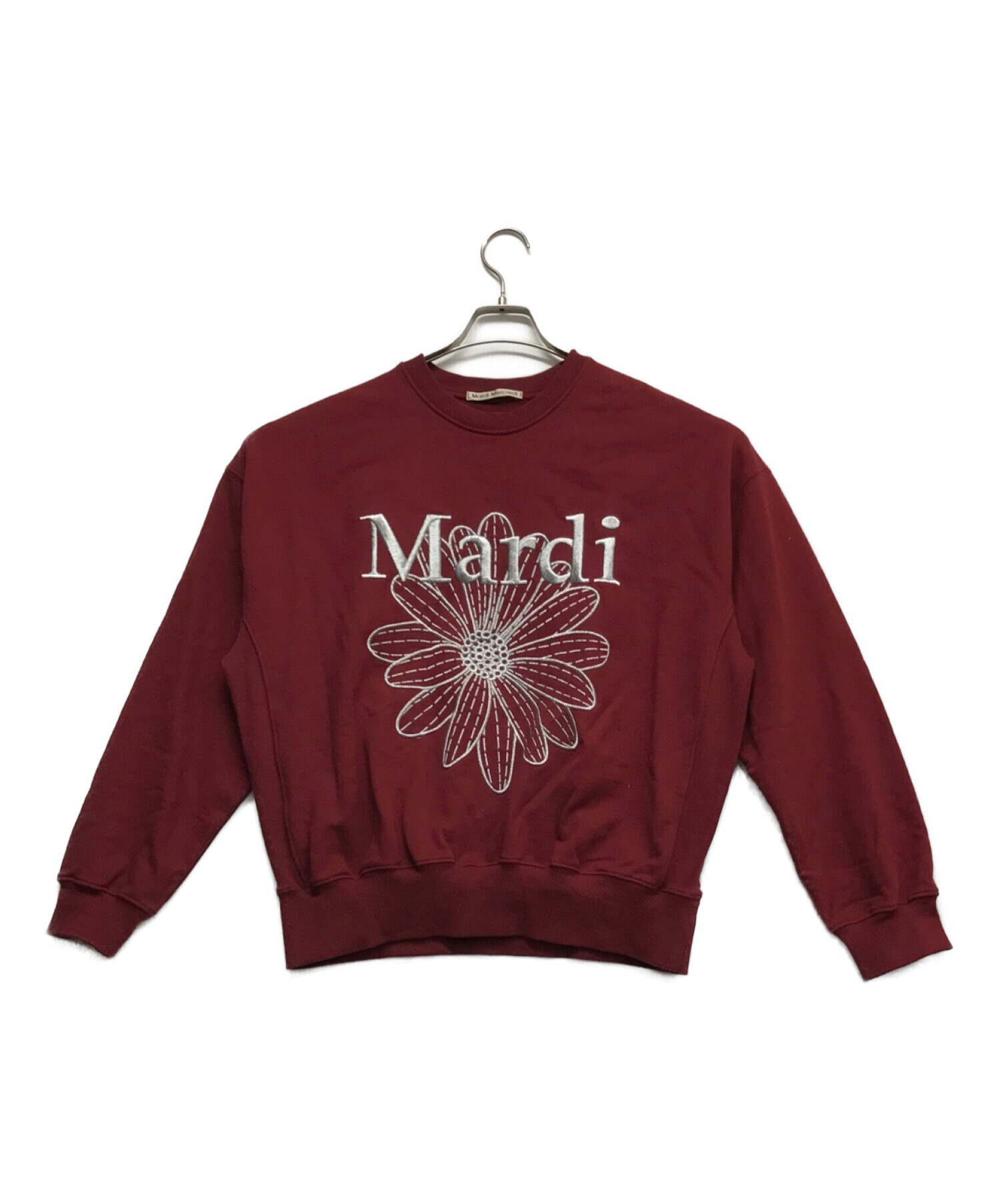 Mardi Mercredi (マルディメクルディ) フラワー刺繍スウェット レッド サイズ:FREE