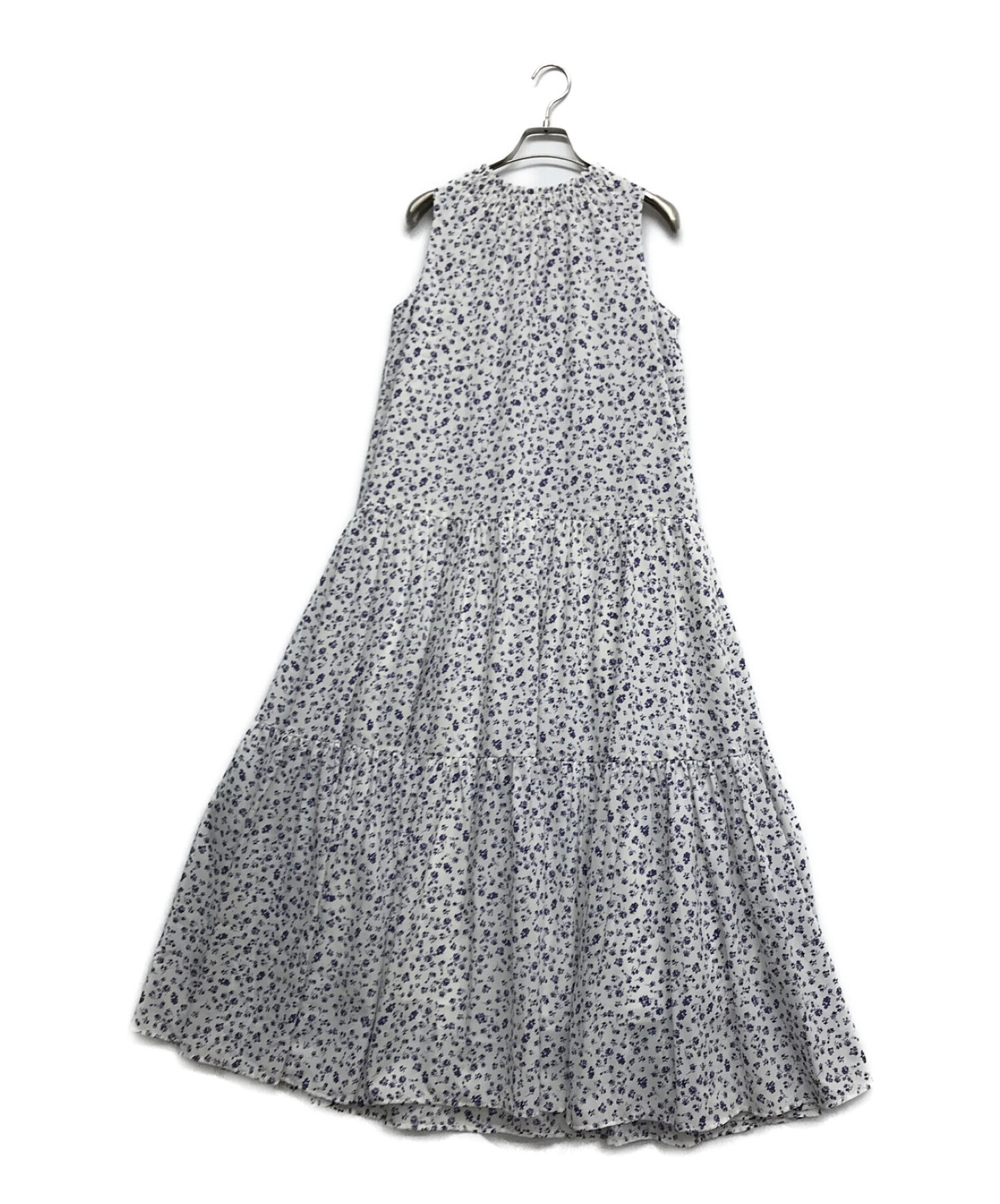 Mila Owen (ミラオーウェン) フローラルシャーリングネックノースリワンピース ホワイト サイズ:1