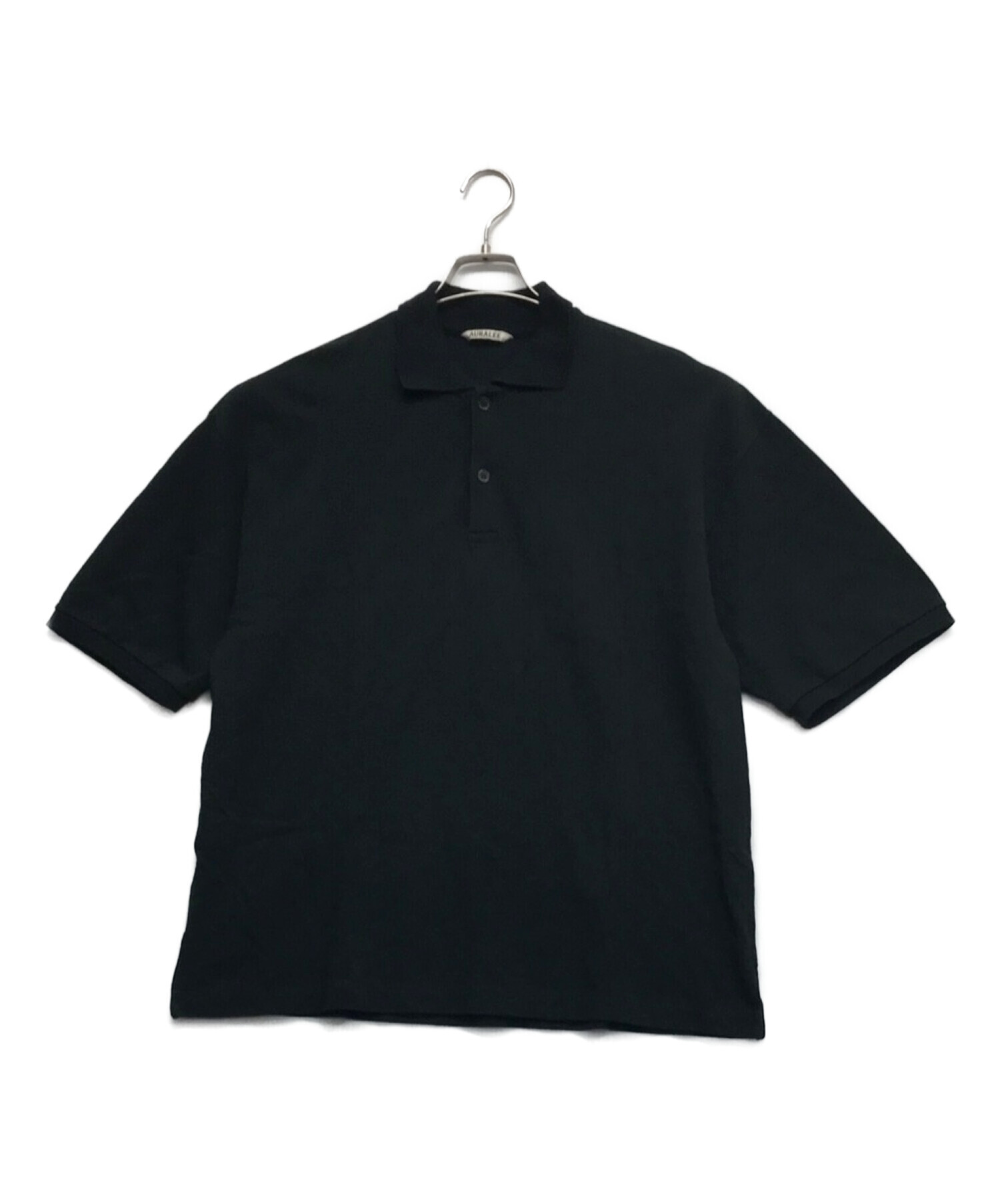 AURALEE (オーラリー) スーパーソフトピケビッグポロシャツ ブラック サイズ:4