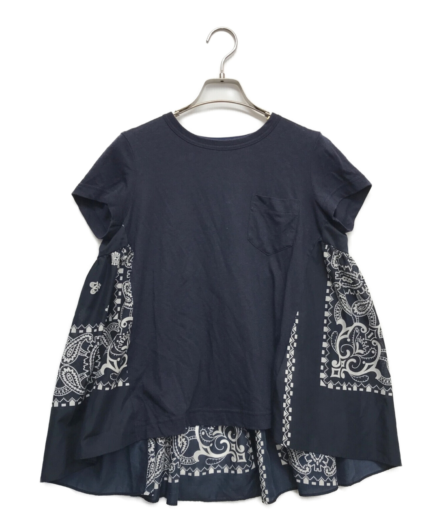 中古・古着通販】sacai (サカイ) ペイズリー切替 リネン カットソー 