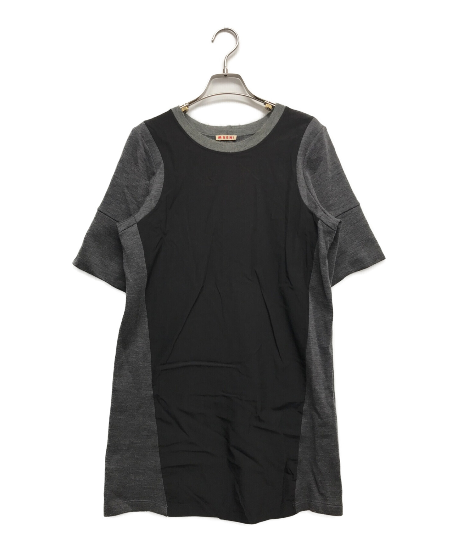 中古・古着通販】MARNI (マルニ) ニット切替ワンピース グレー サイズ 