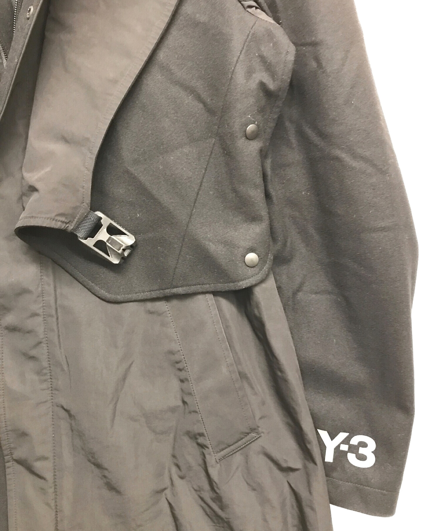 Y-3 (ワイスリー) CH1 ウール フランネル コート ブラック サイズ:XS