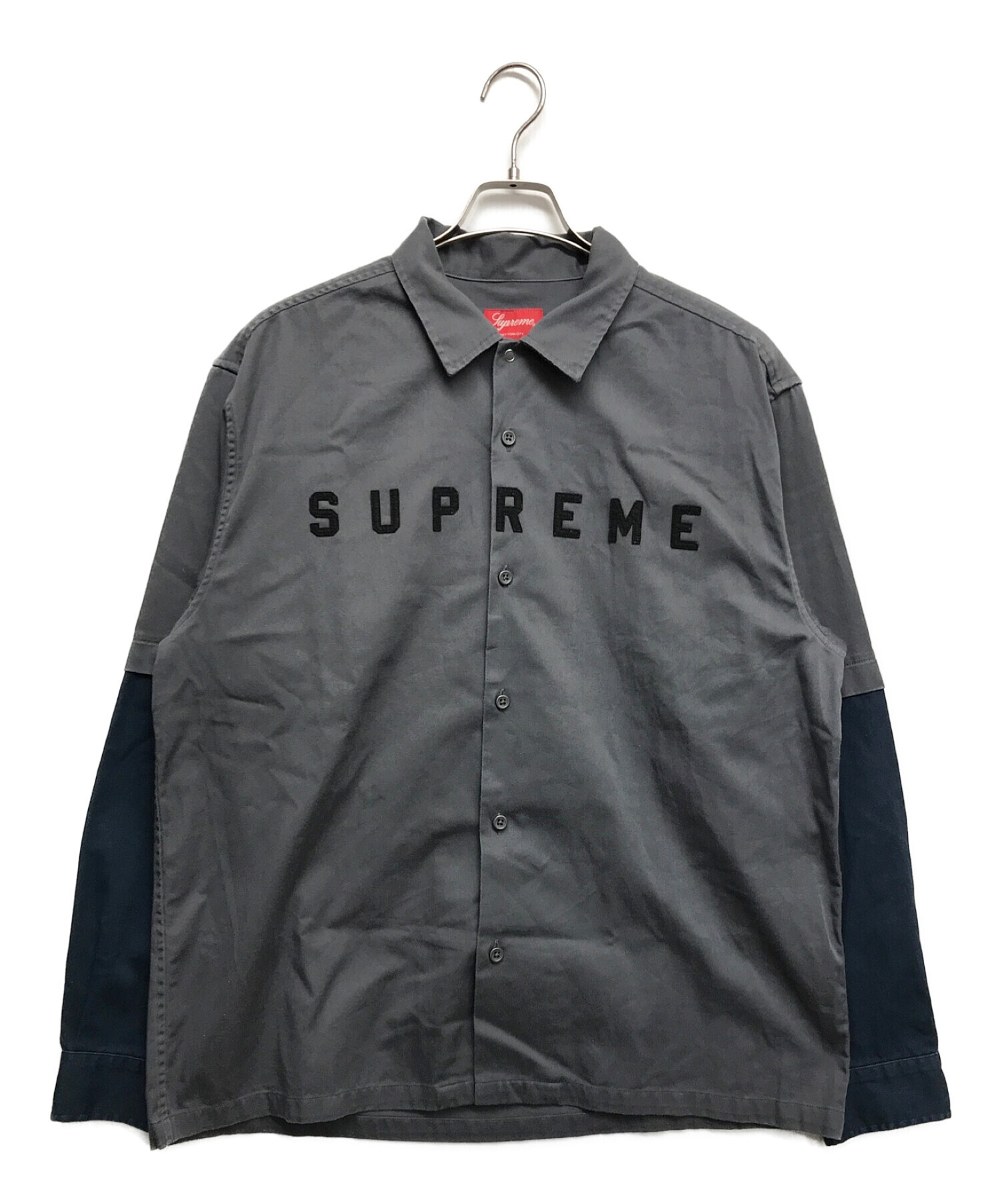 supreme 2-Tone Work Shirt L グレー