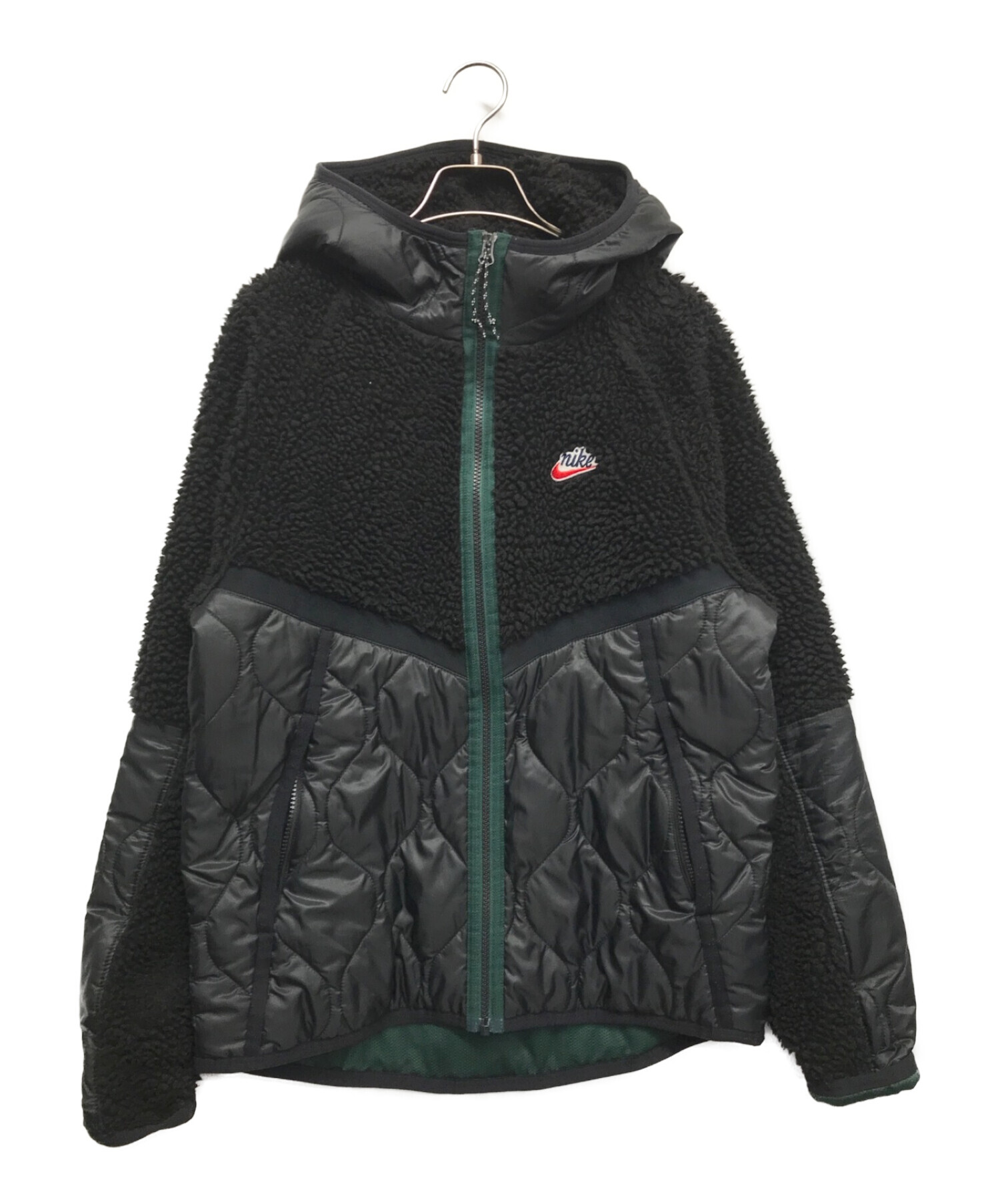 NIKE (ナイキ) ボアフリース キルティングジャケット ブラック サイズ:M